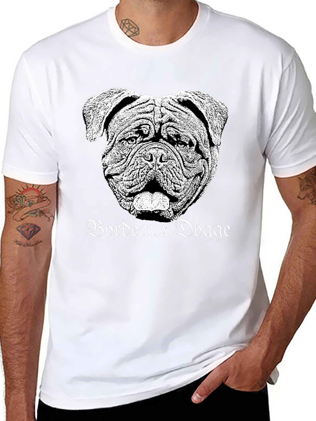 Bordeaux Dogge Graphic Tee - Black Cotton T-Shirt