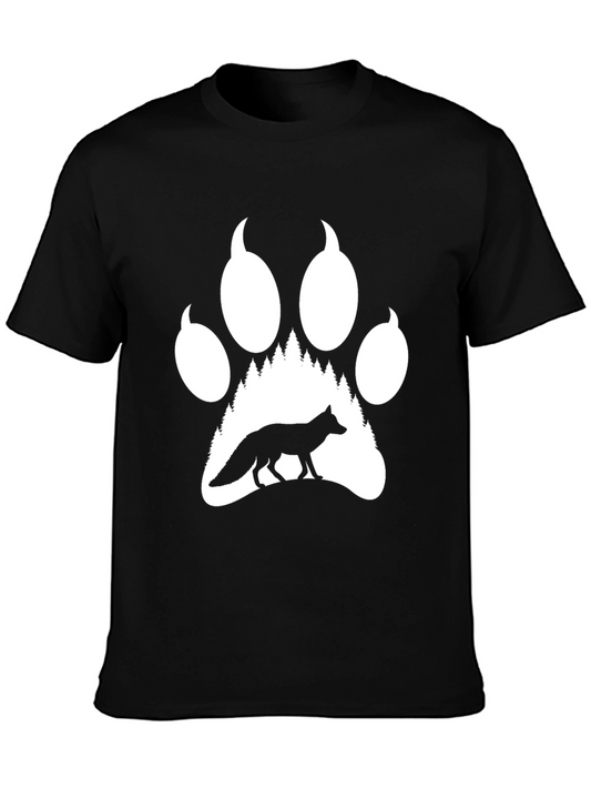 Fox Paw Print T-Shirt - Wildlife Nature Tee