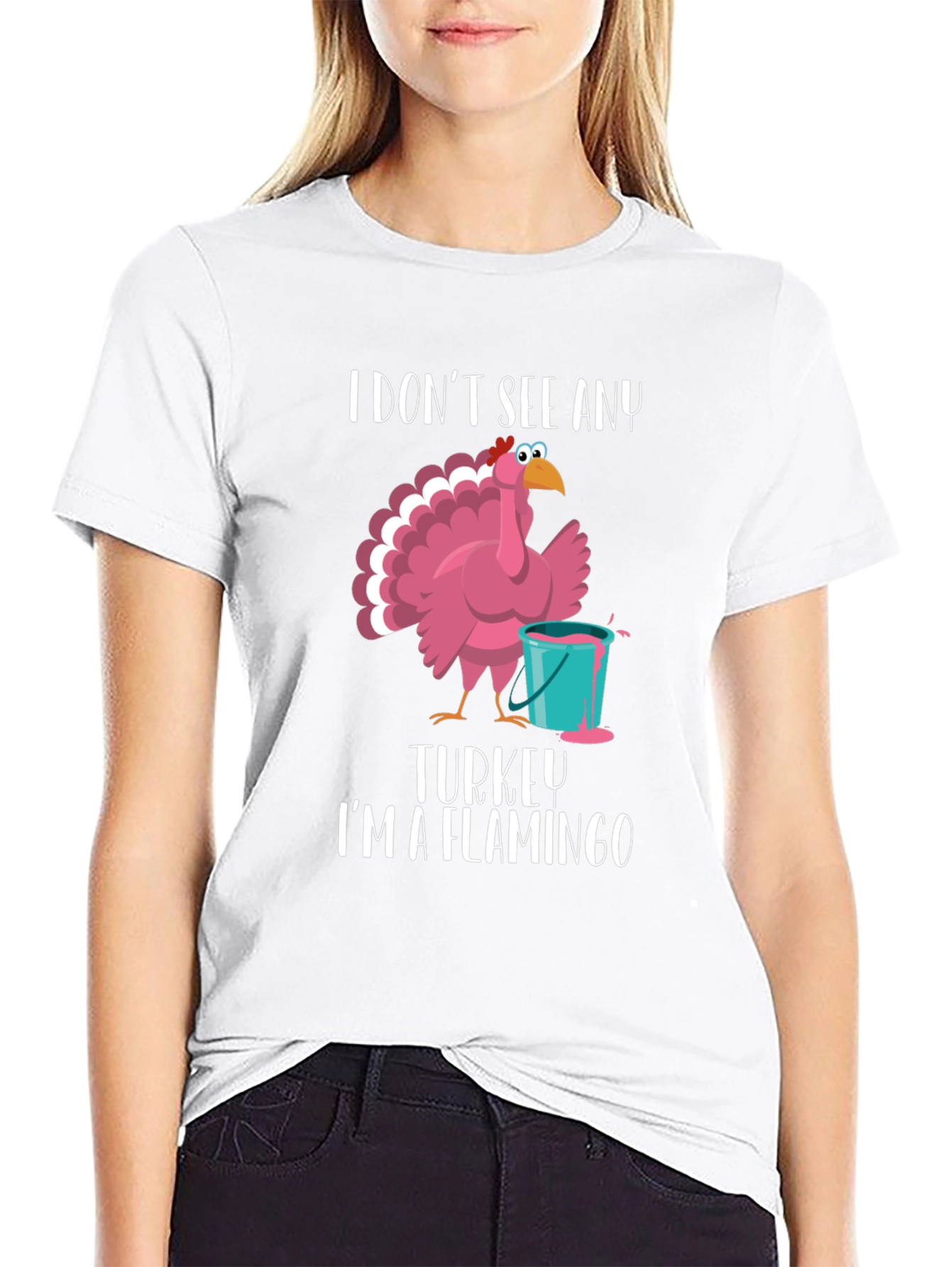 I Dont See Any Turkey Flamingo T-Shirt