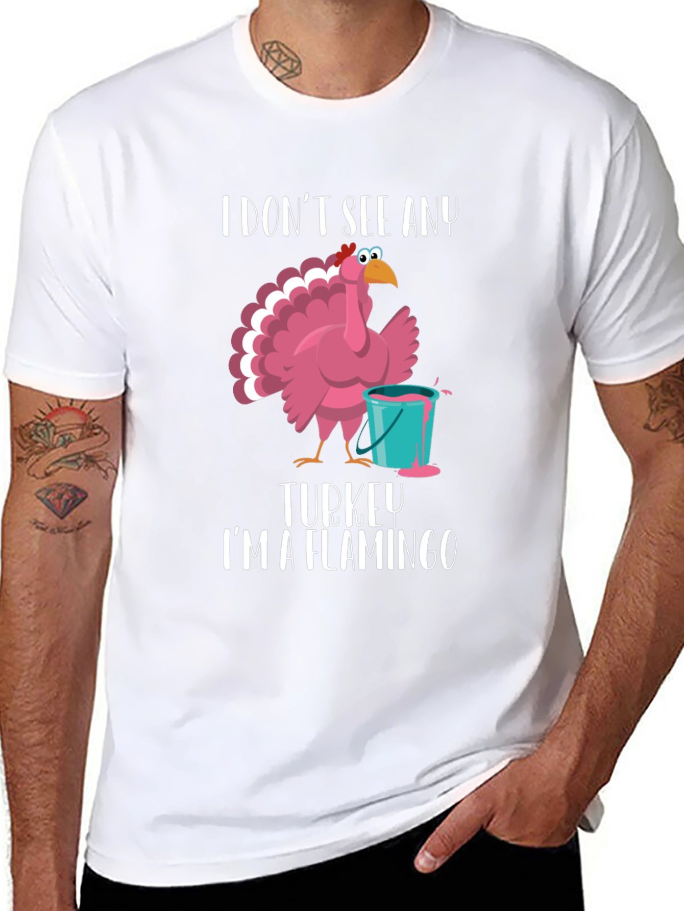 I Dont See Any Turkey Flamingo T-Shirt