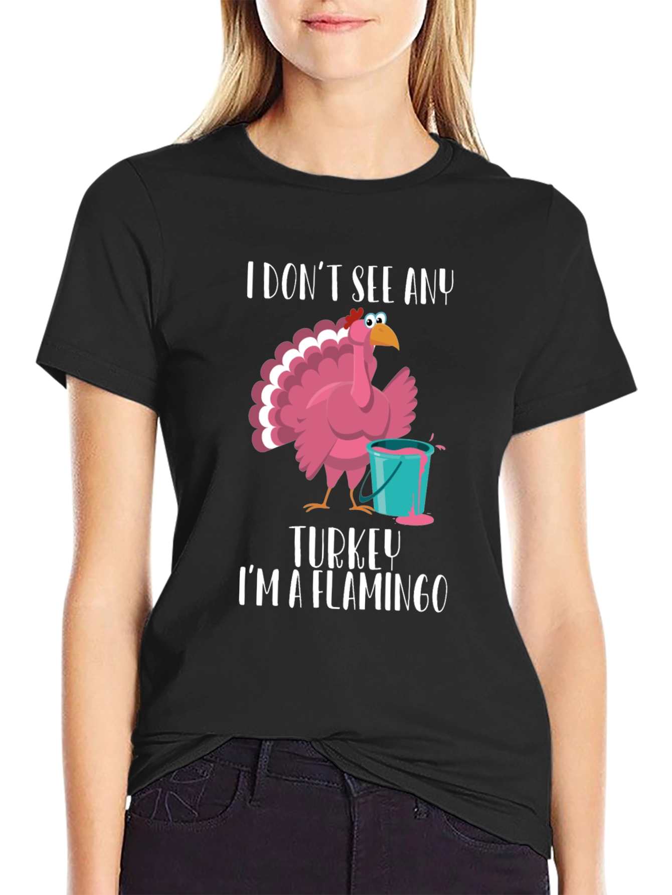 I Dont See Any Turkey Flamingo T-Shirt
