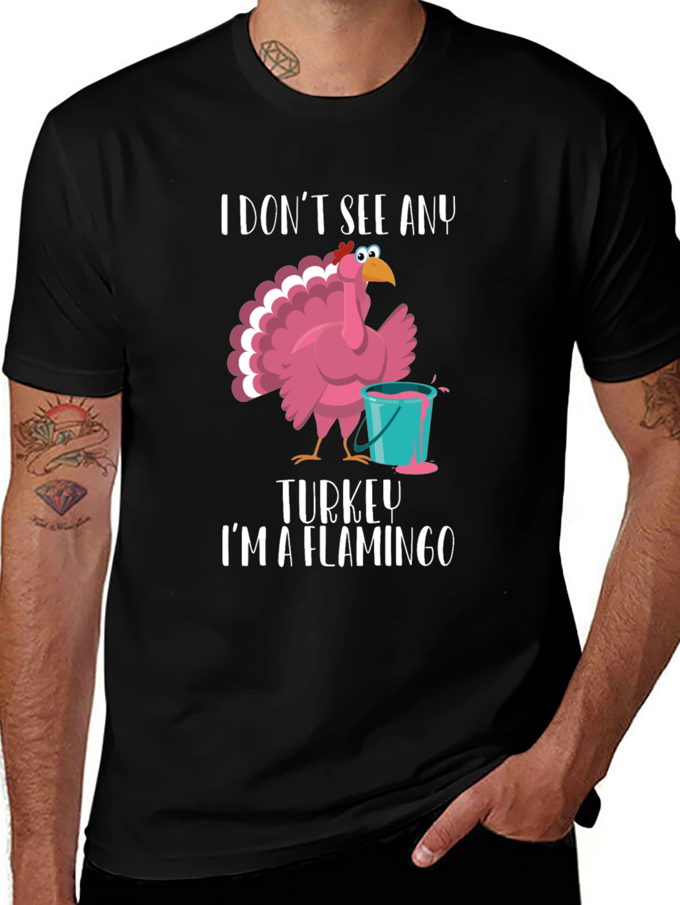 I Dont See Any Turkey Flamingo T-Shirt
