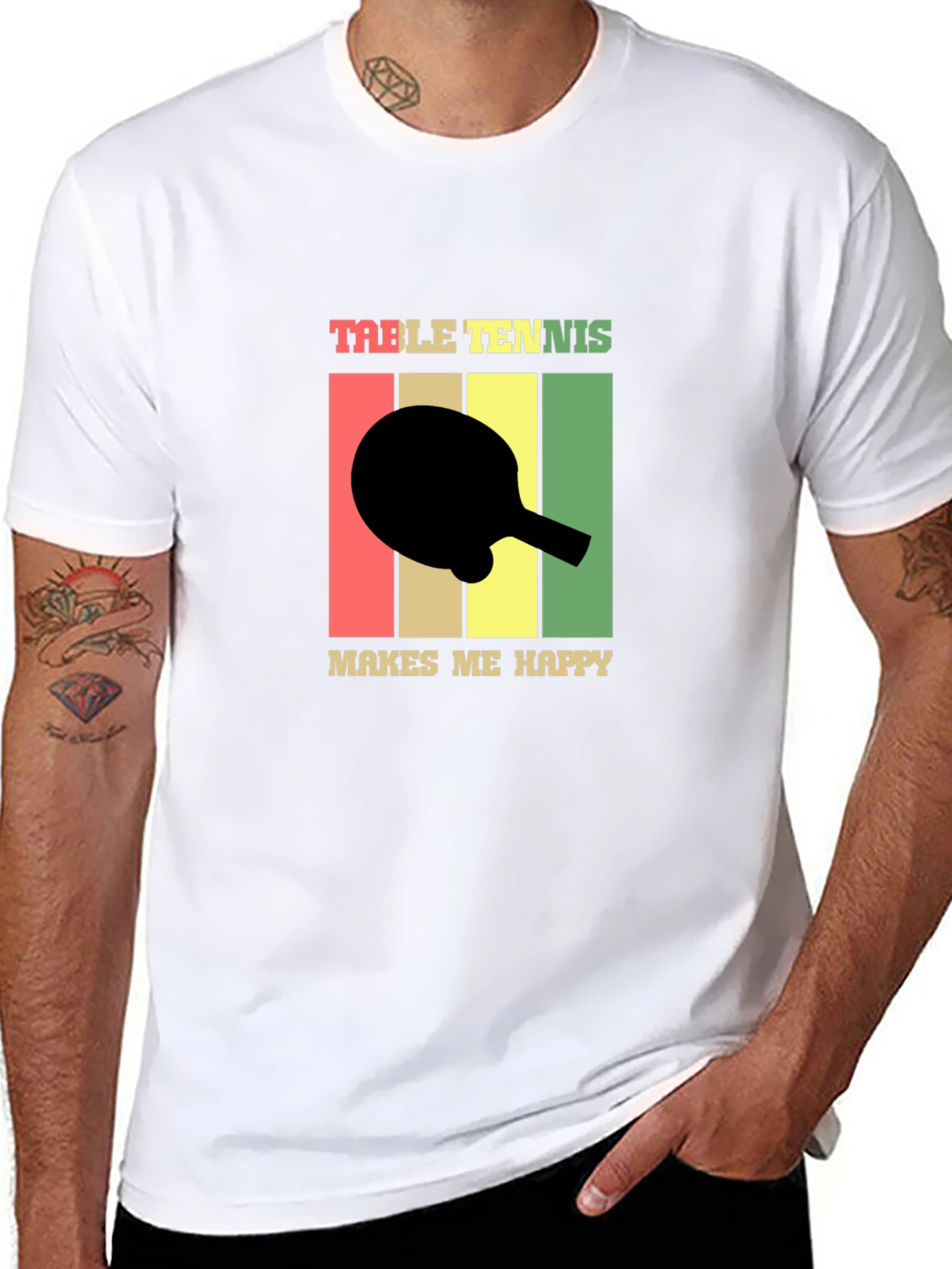 Table Tennis Makes Me Happy T-Shirt