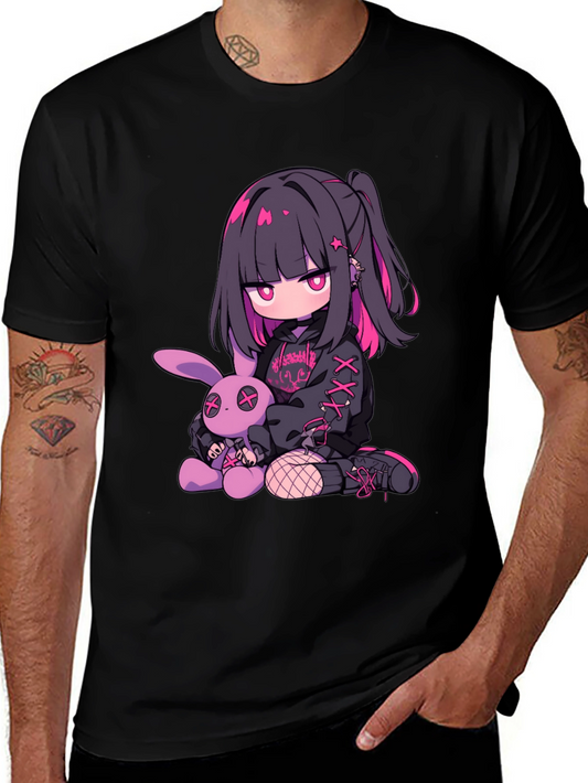 Anime Girl & Bunny Graphic Tee
