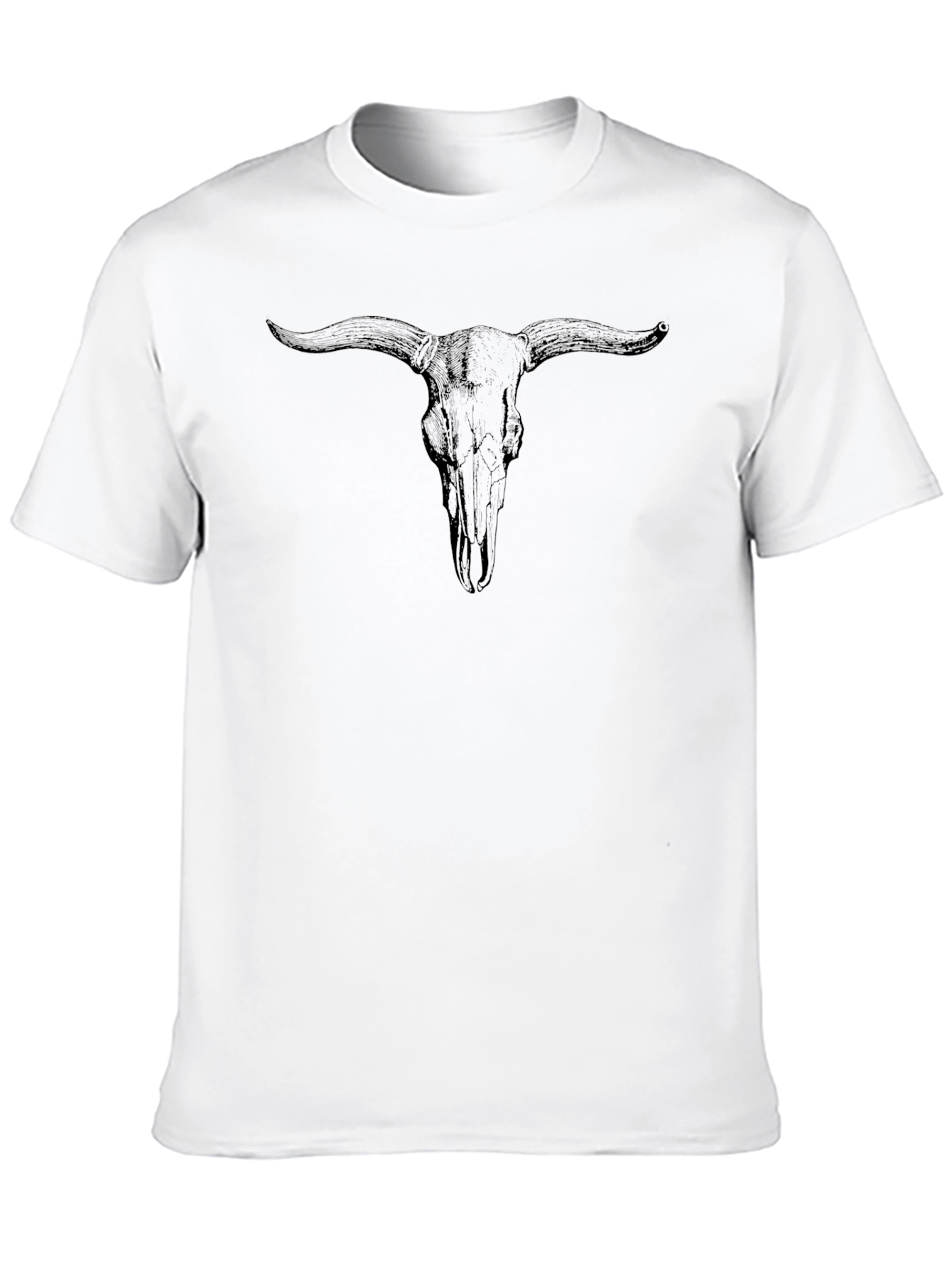Black Bull Skull Graphic T-Shirt