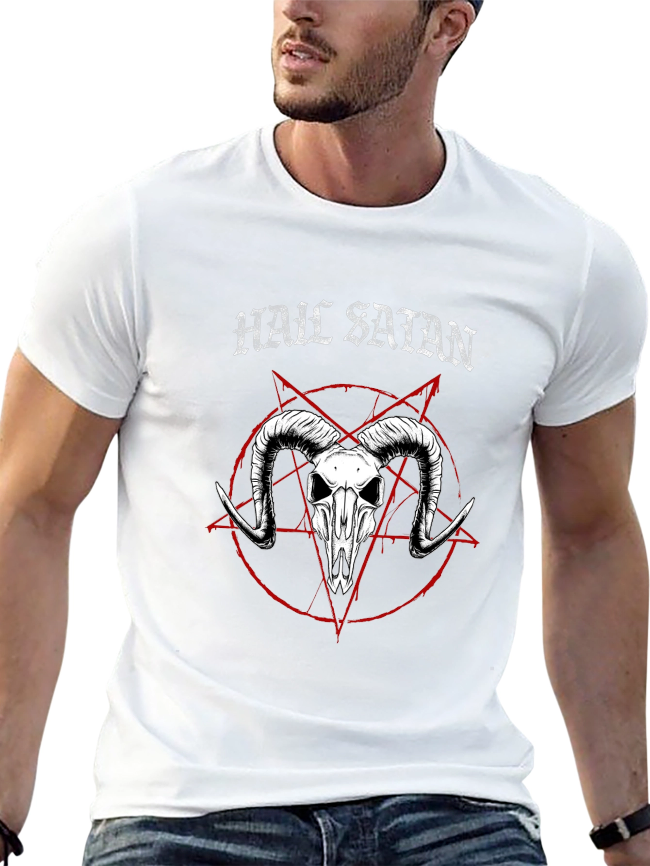 Hail Satan T-Shirt: Occult Baphomet Graphic Tee