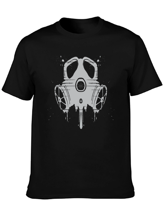 Gas Mask Graphic Print Black T-Shirt