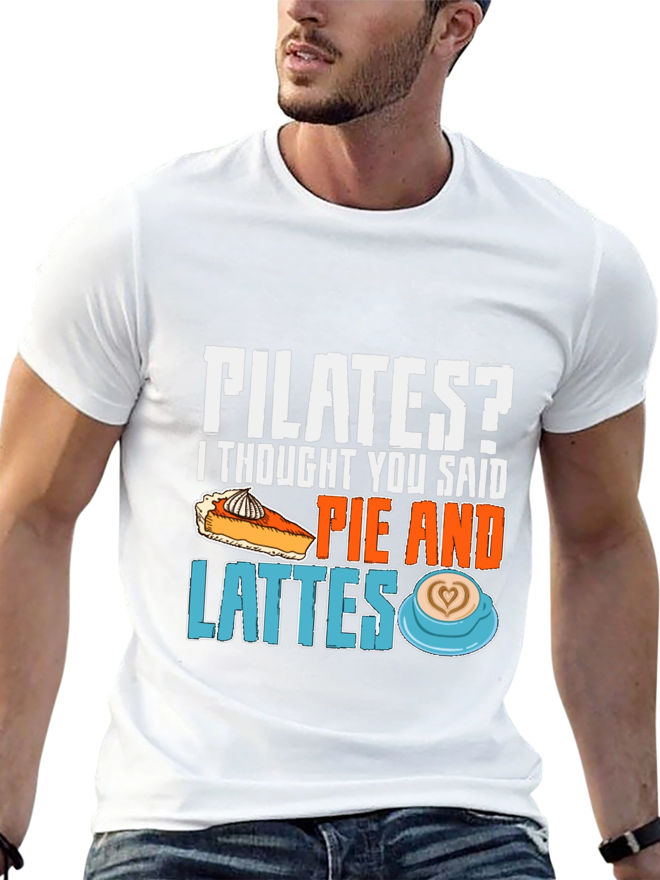 Pilates? Pie and Lattes T-Shirt Funny Workout Tee