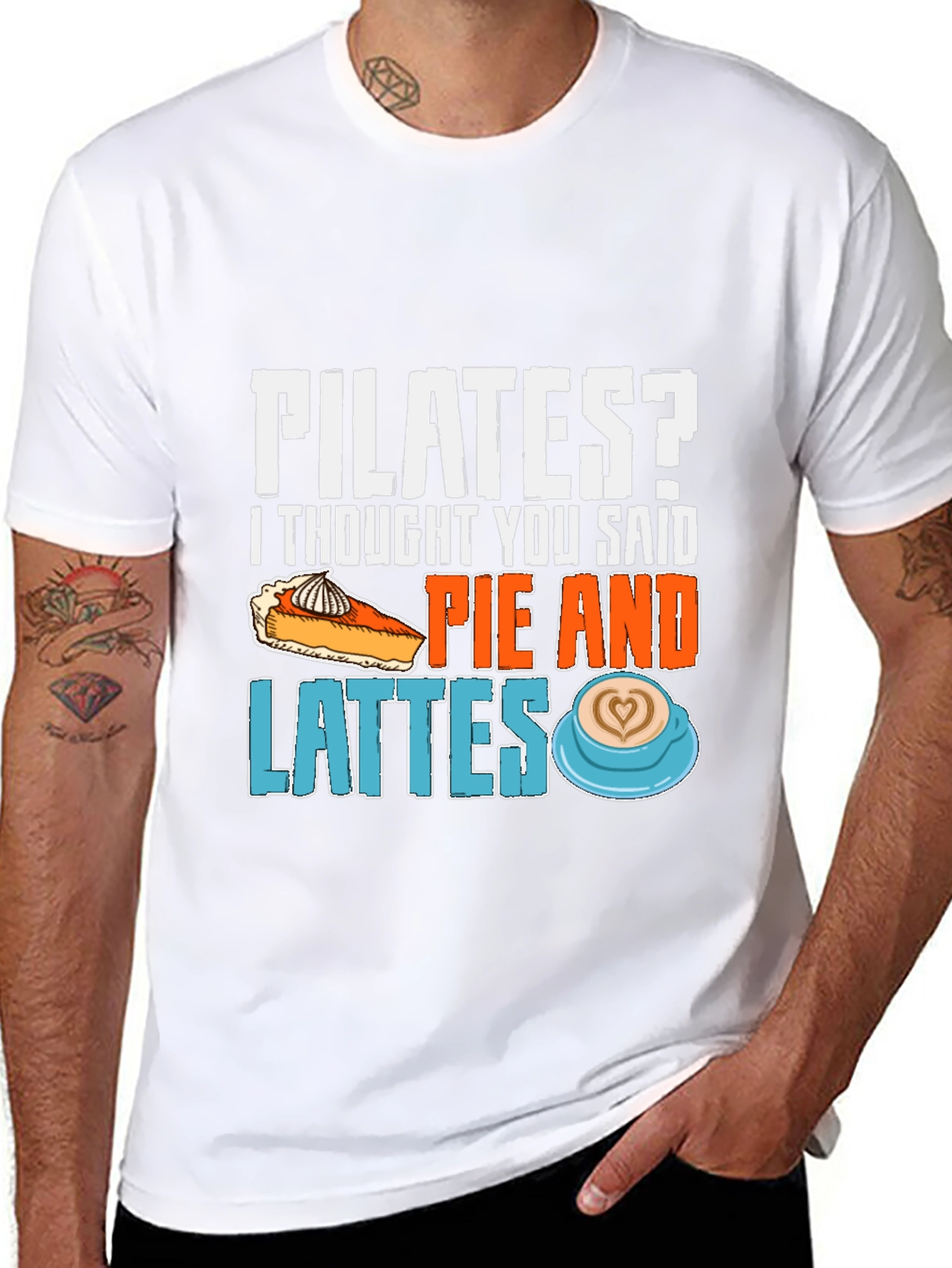 Pilates? Pie and Lattes T-Shirt Funny Workout Tee