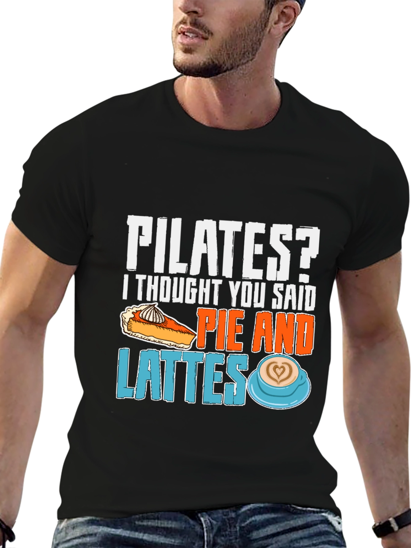 Pilates? Pie and Lattes T-Shirt Funny Workout Tee