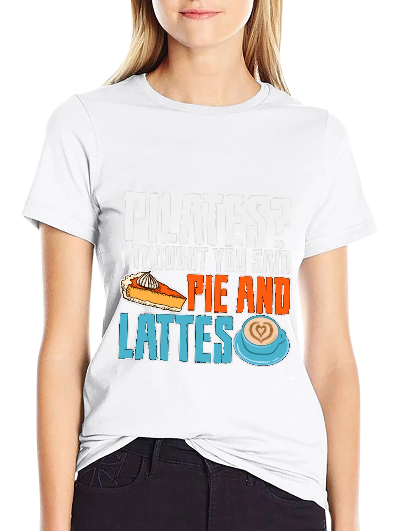 Pilates? Pie and Lattes T-Shirt Funny Workout Tee