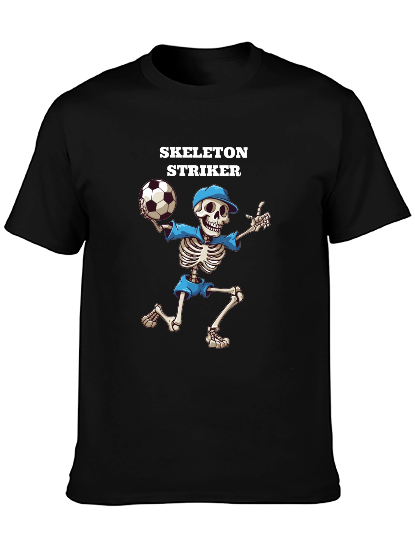 Skeleton Striker Graphic T-Shirt - Black Cotton Tee