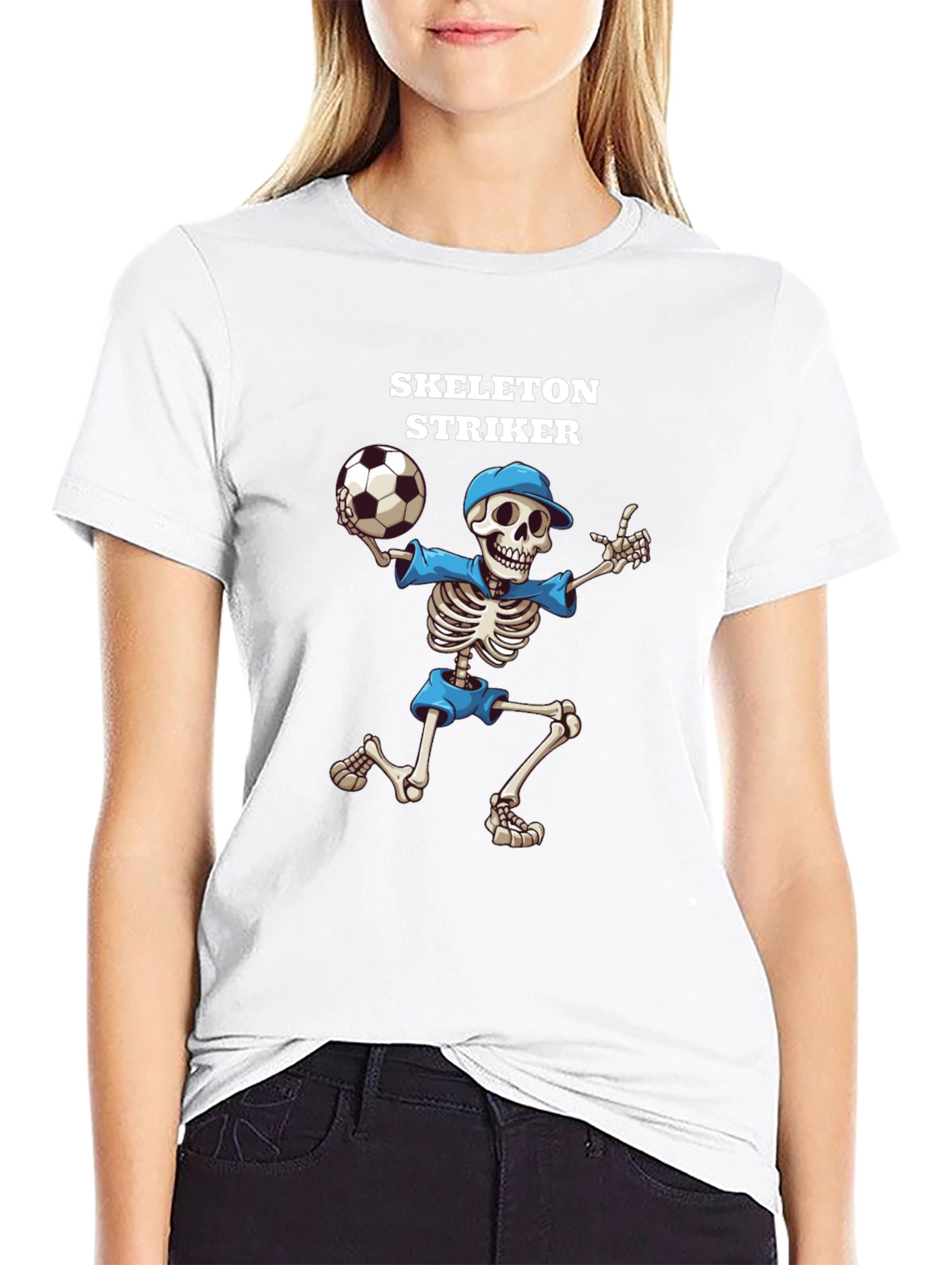 Skeleton Striker Graphic T-Shirt - Black Cotton Tee