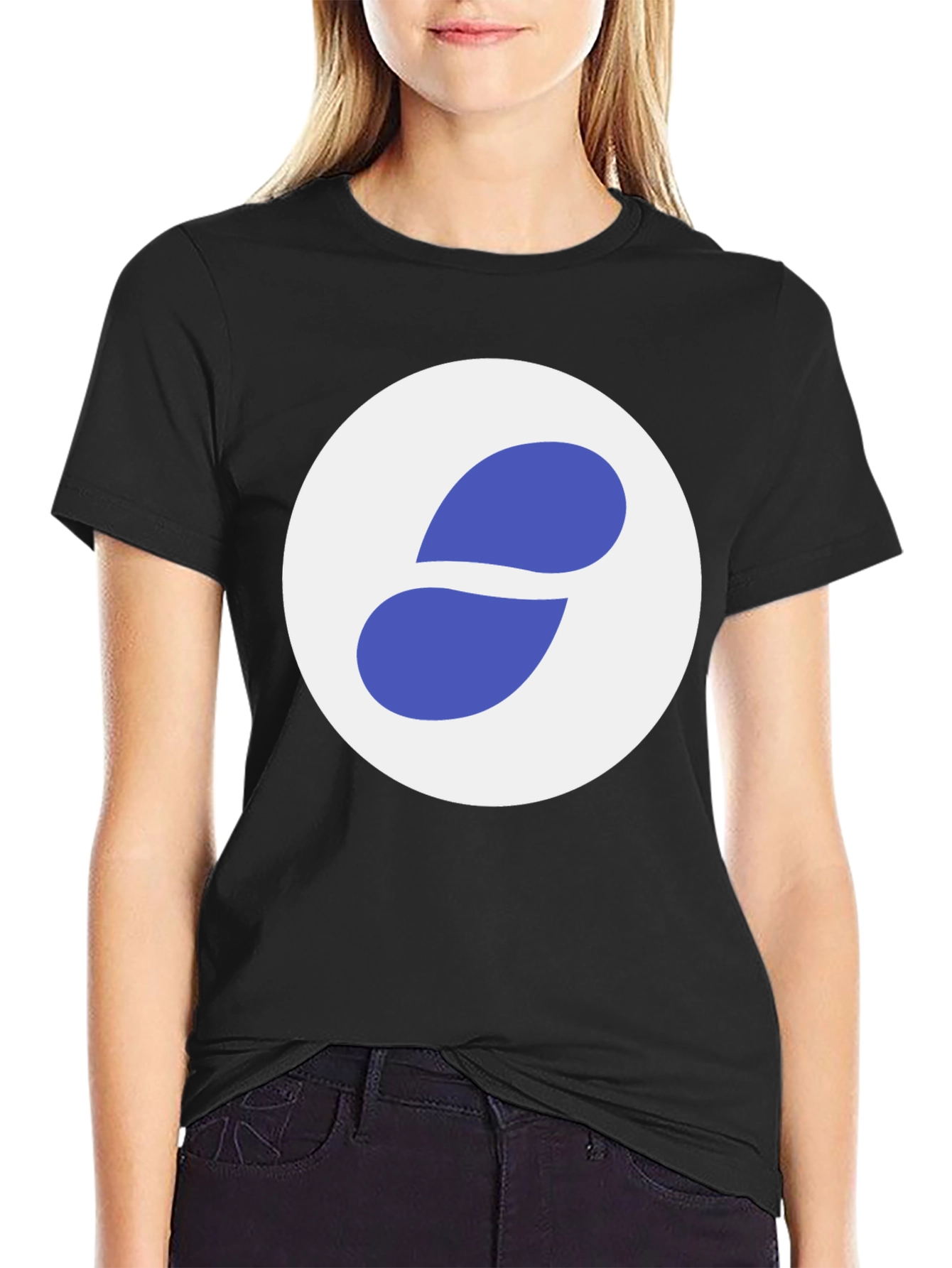 Black T-Shirt with Abstract Circle Logo