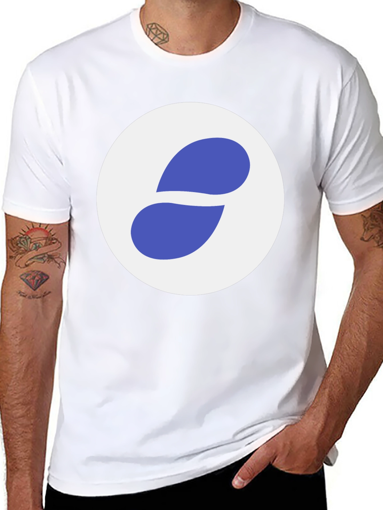 Black T-Shirt with Abstract Circle Logo