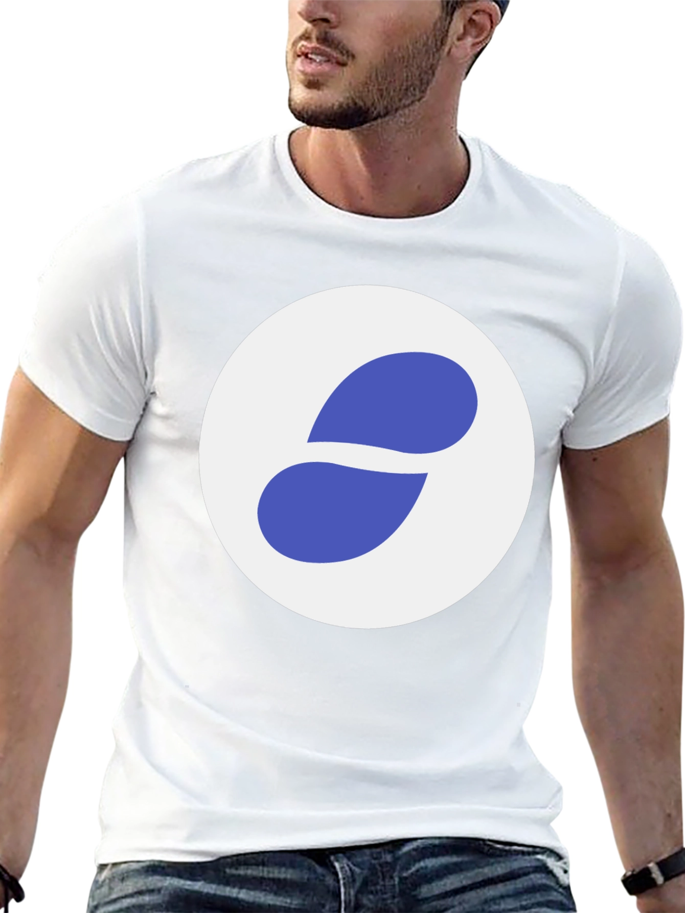 Black T-Shirt with Abstract Circle Logo