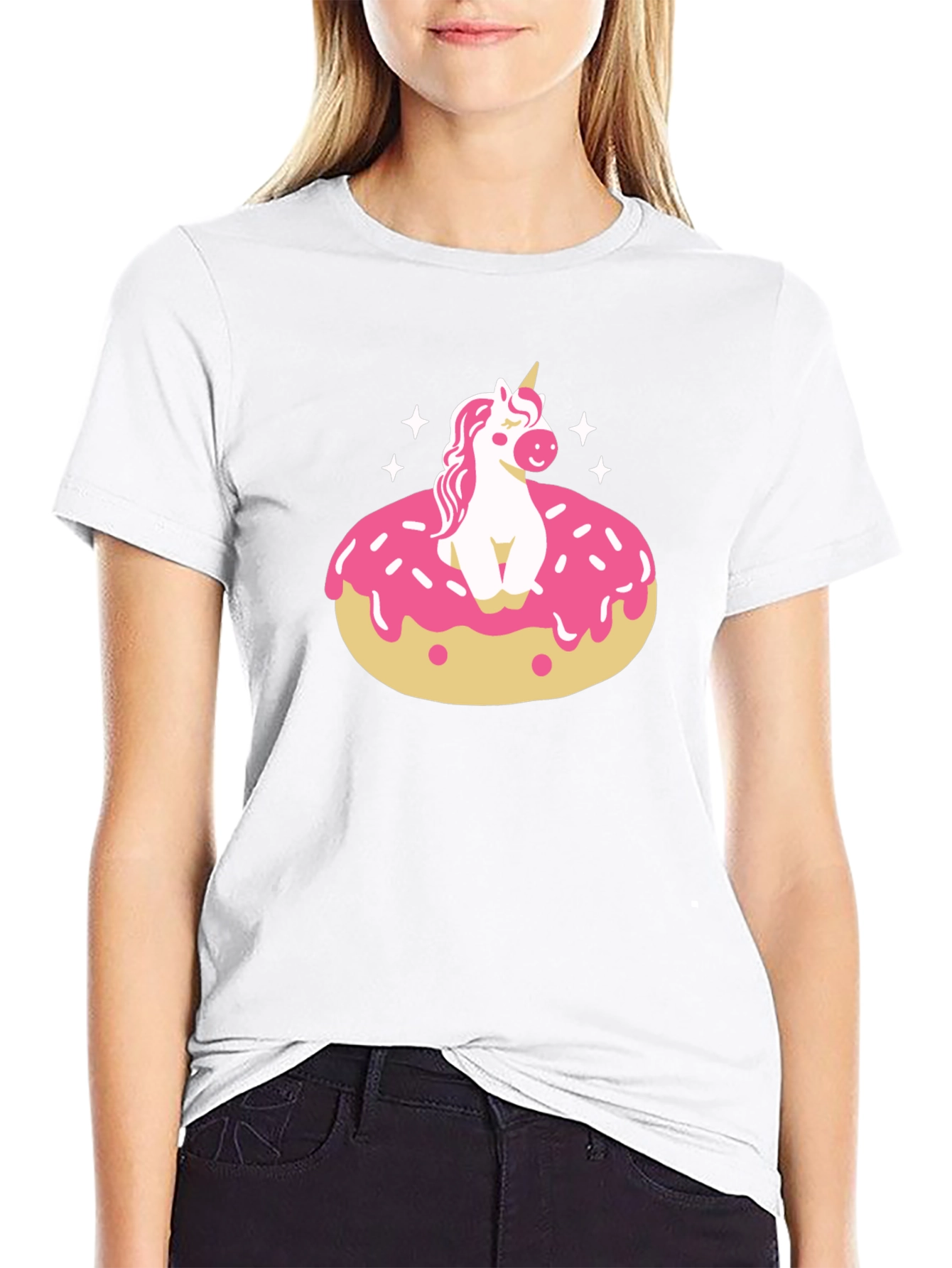 Unicorn Donut Black T-Shirt