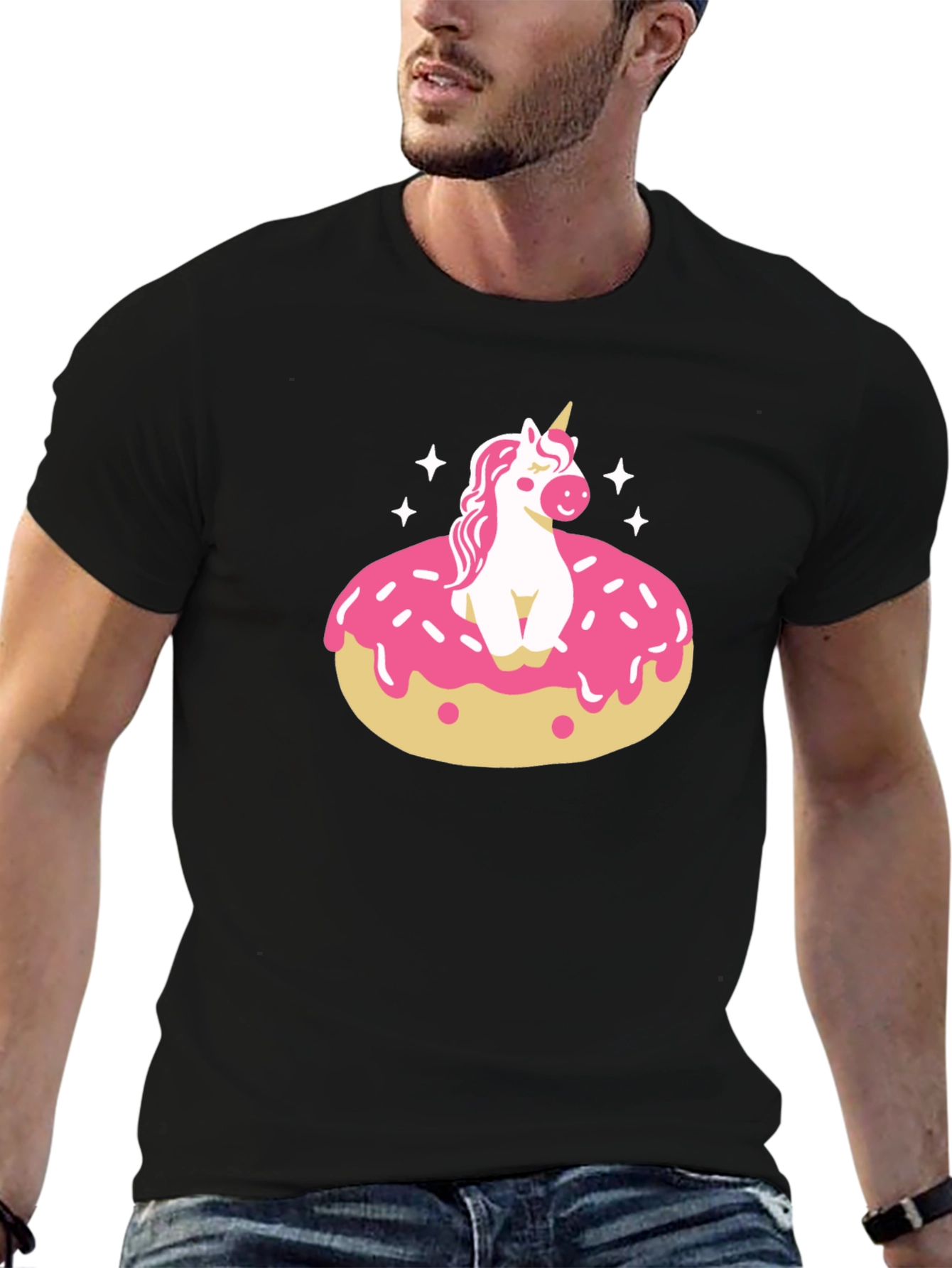 Unicorn Donut Black T-Shirt