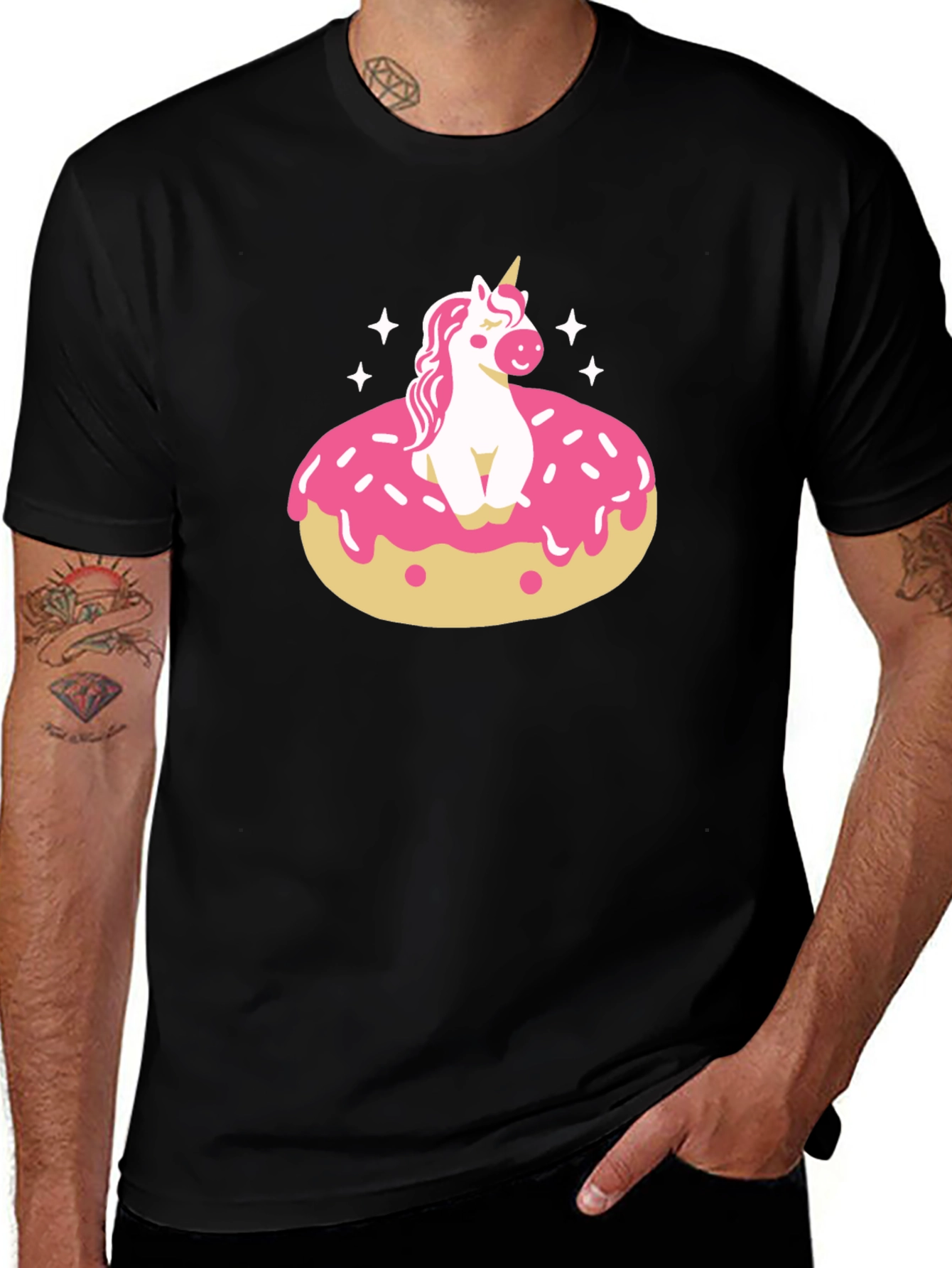 Unicorn Donut Black T-Shirt