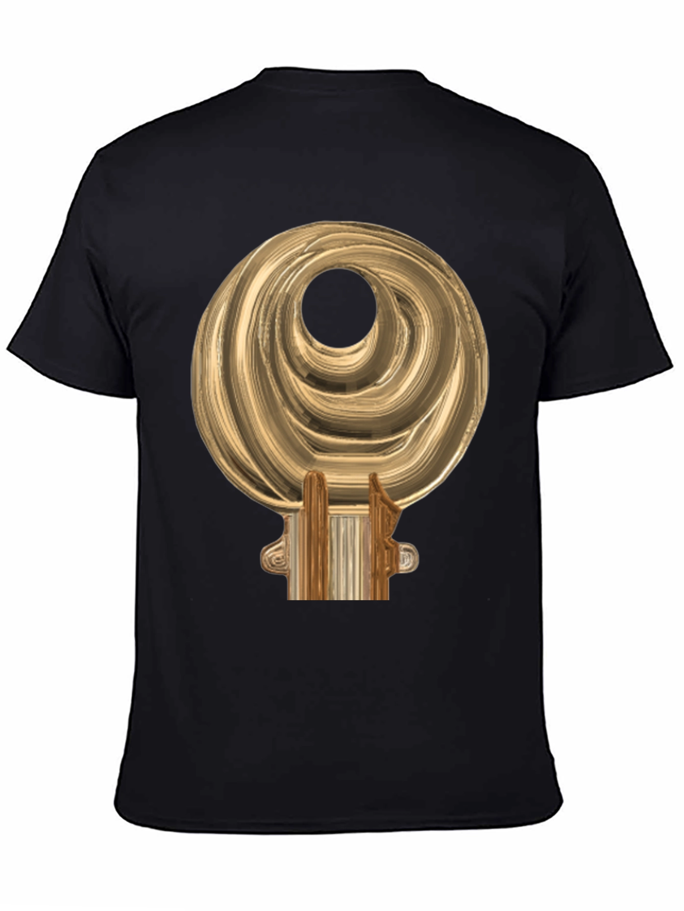 Golden Sankofa Bird Symbol Black T-Shirt