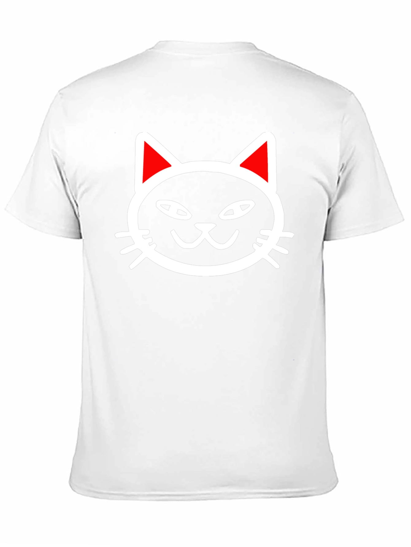 Cool Cat Face Graphic Tee - Black Cotton T-Shirt