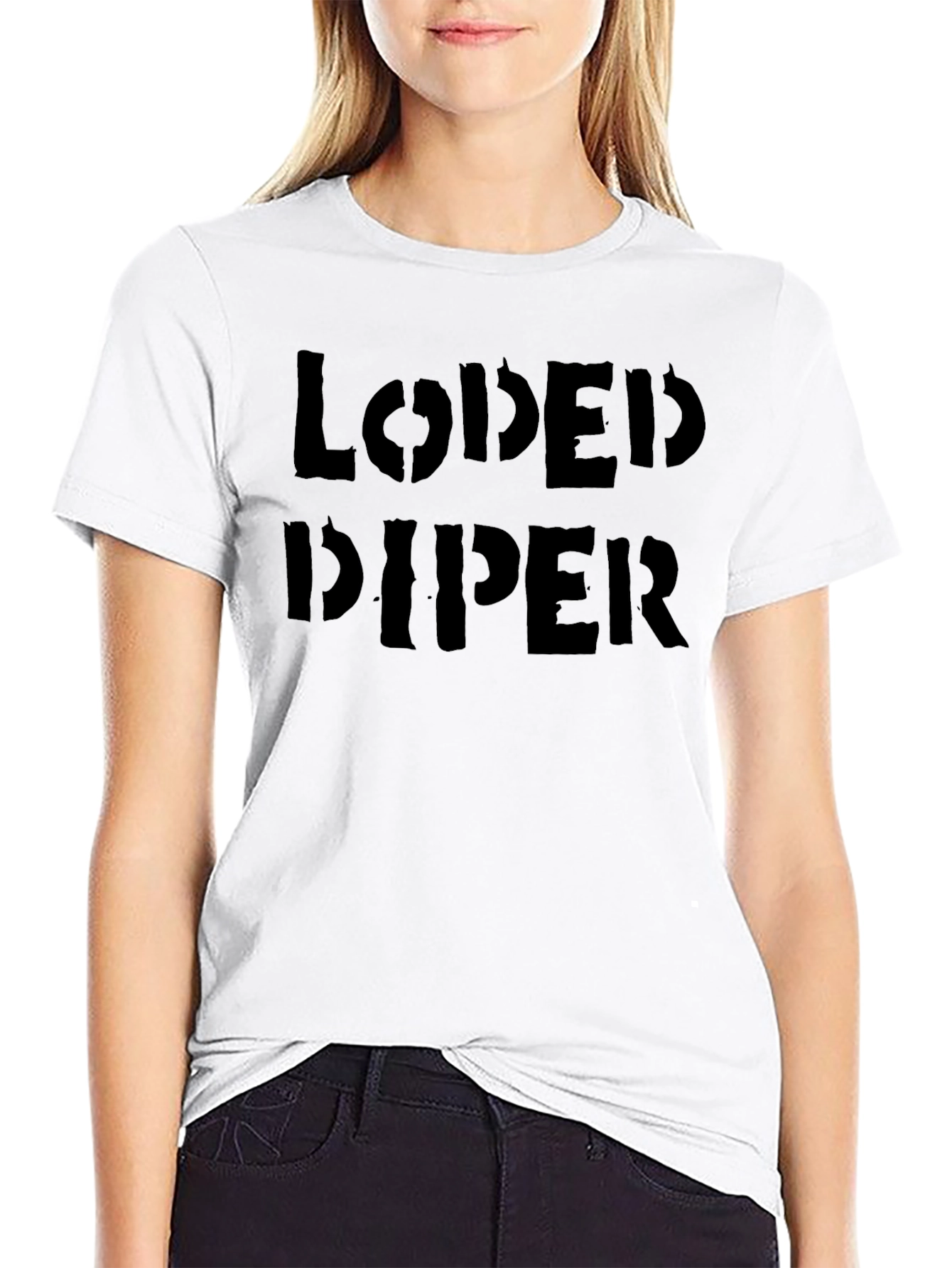 Loded Diper Black Graphic T-Shirt