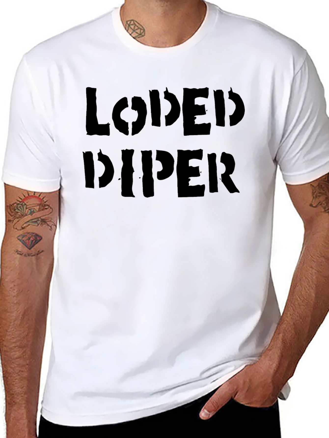 Loded Diper Black Graphic T-Shirt