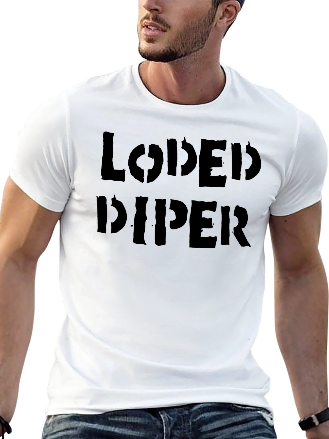 Loded Diper Black Graphic T-Shirt
