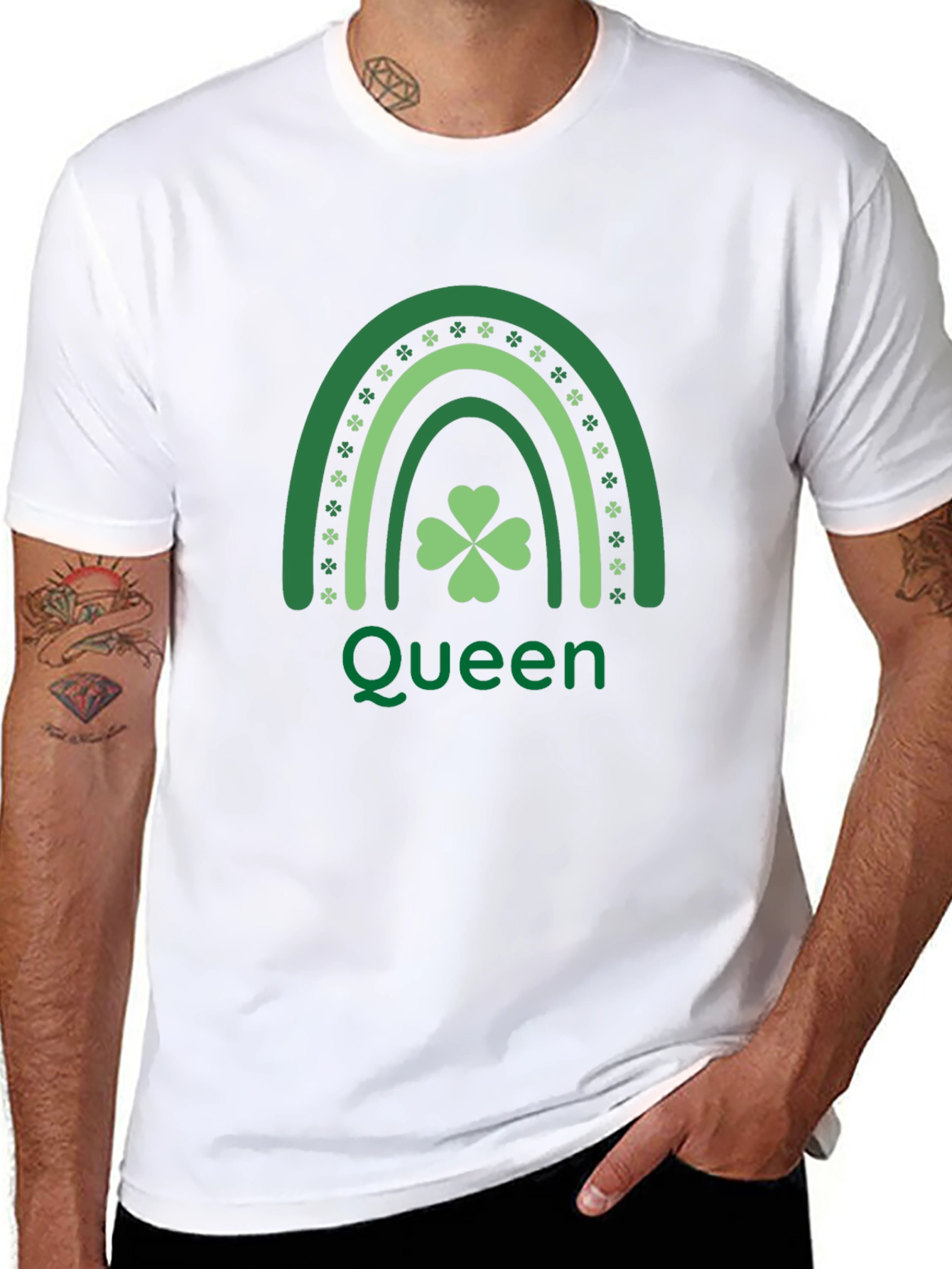 St. Patricks Day Queen Shamrock Rainbow T-Shirt