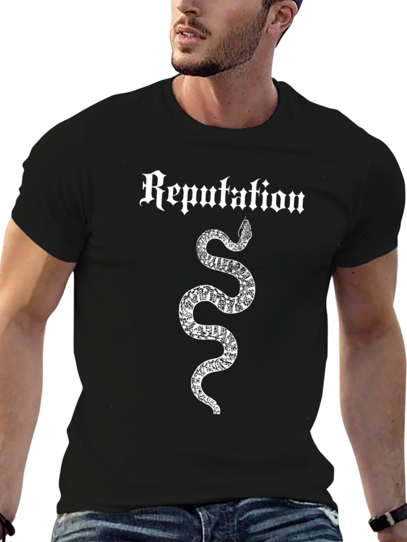 Reputation Snake Graphic Tee - Black Cotton