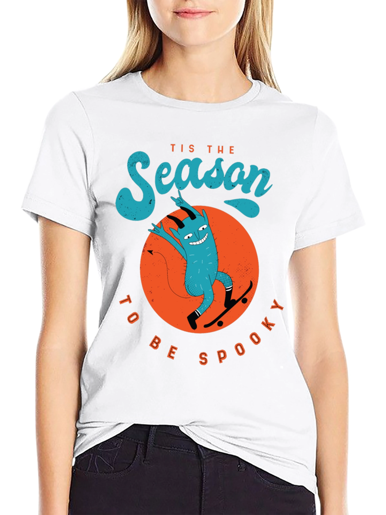 Tis The Season To Be Spooky Devil Skateboard T-Shirt