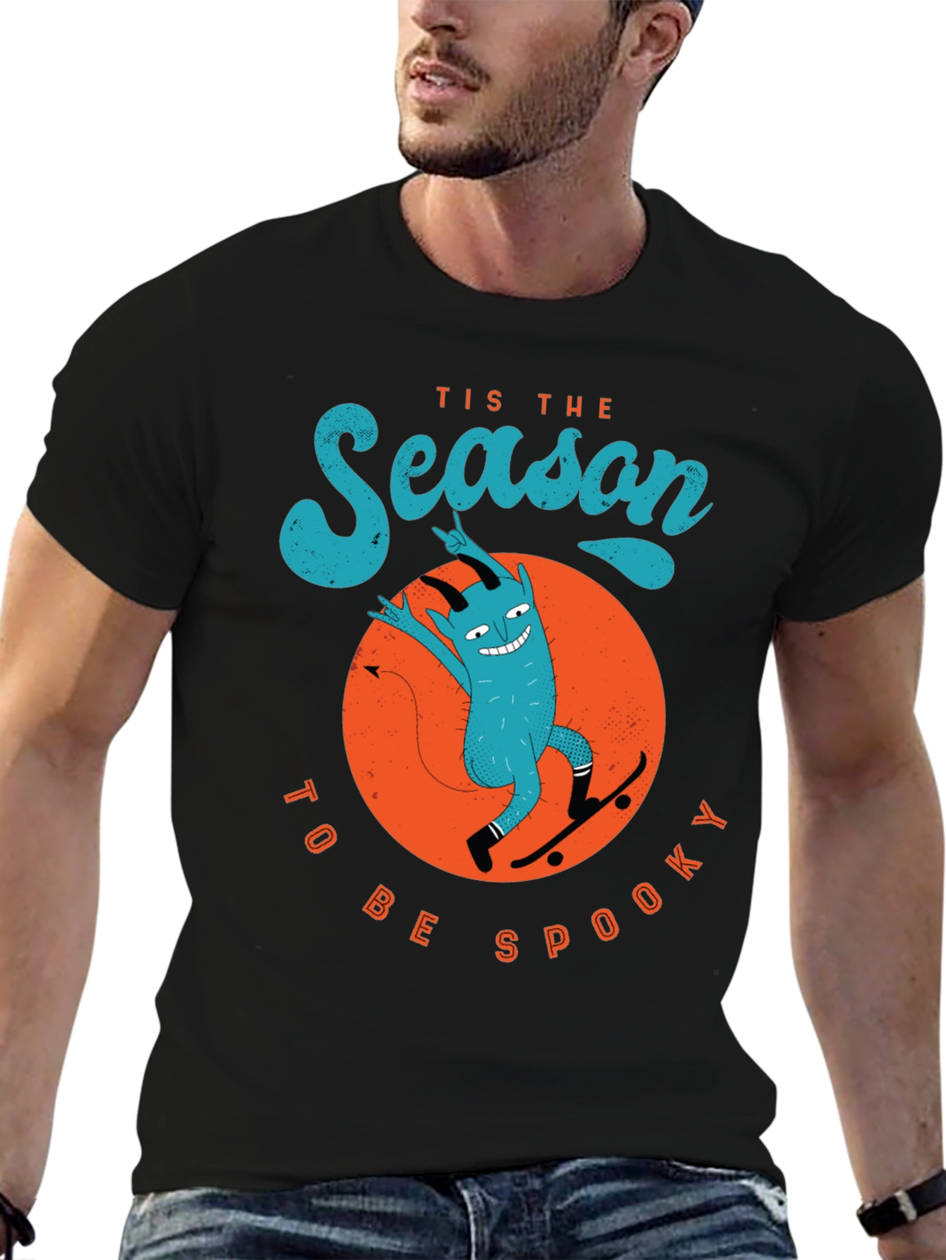Tis The Season To Be Spooky Devil Skateboard T-Shirt