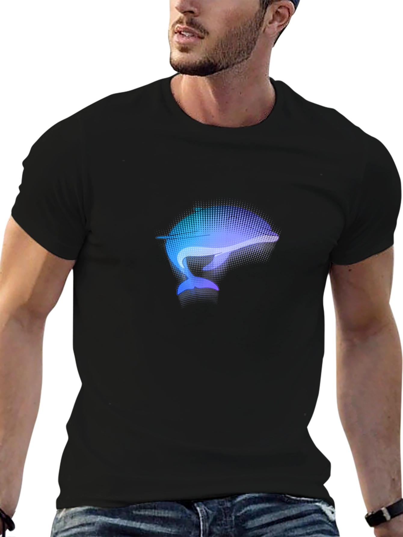 Dolphin Graphic Black T-Shirt