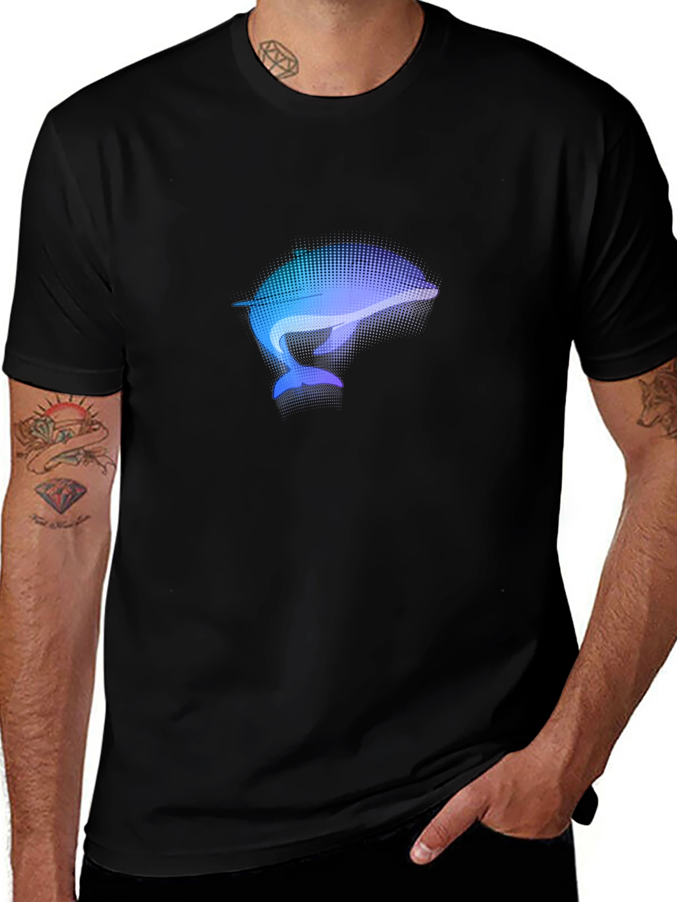 Dolphin Graphic Black T-Shirt