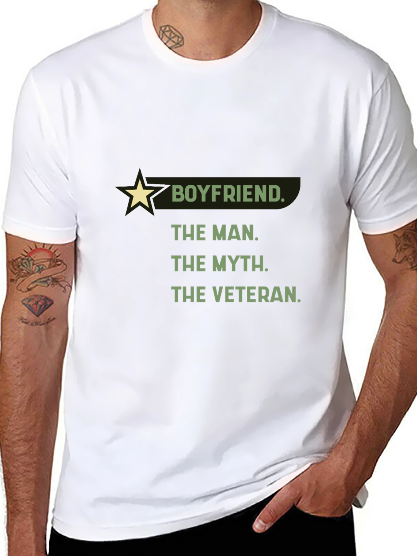 Boyfriend Veteran T-Shirt: The Man The Myth The Legend