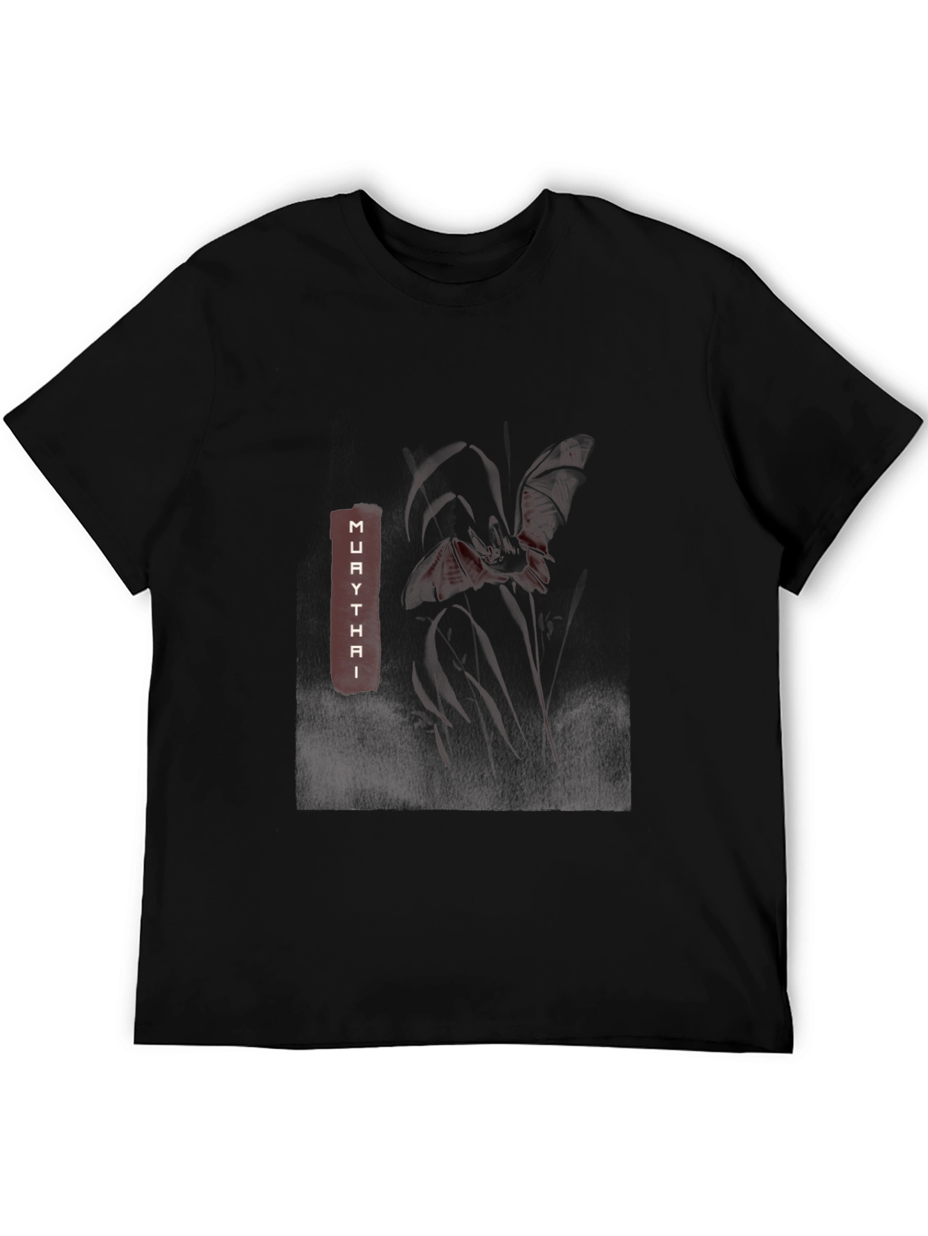 Muay Thai Graphic Print Black T-Shirt