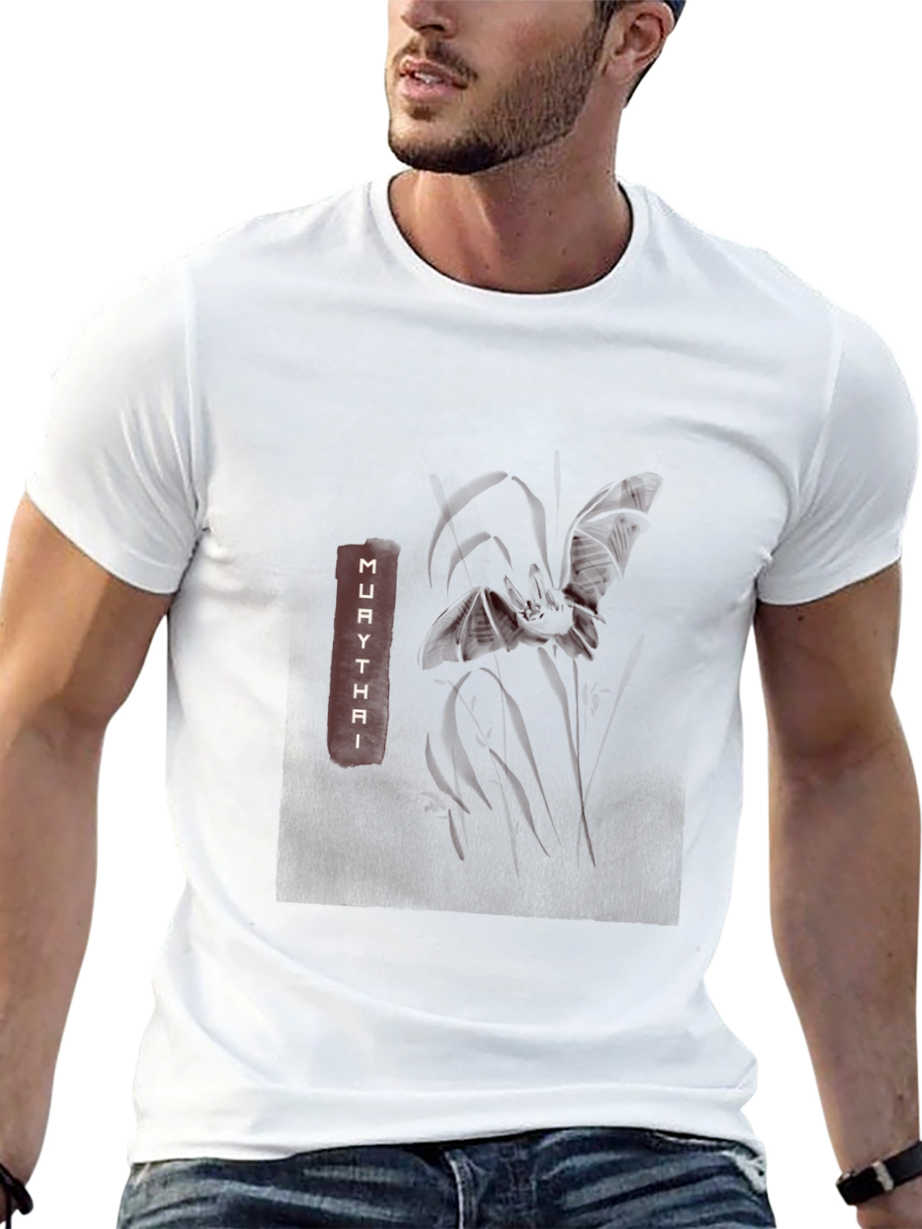Muay Thai Graphic Print Black T-Shirt