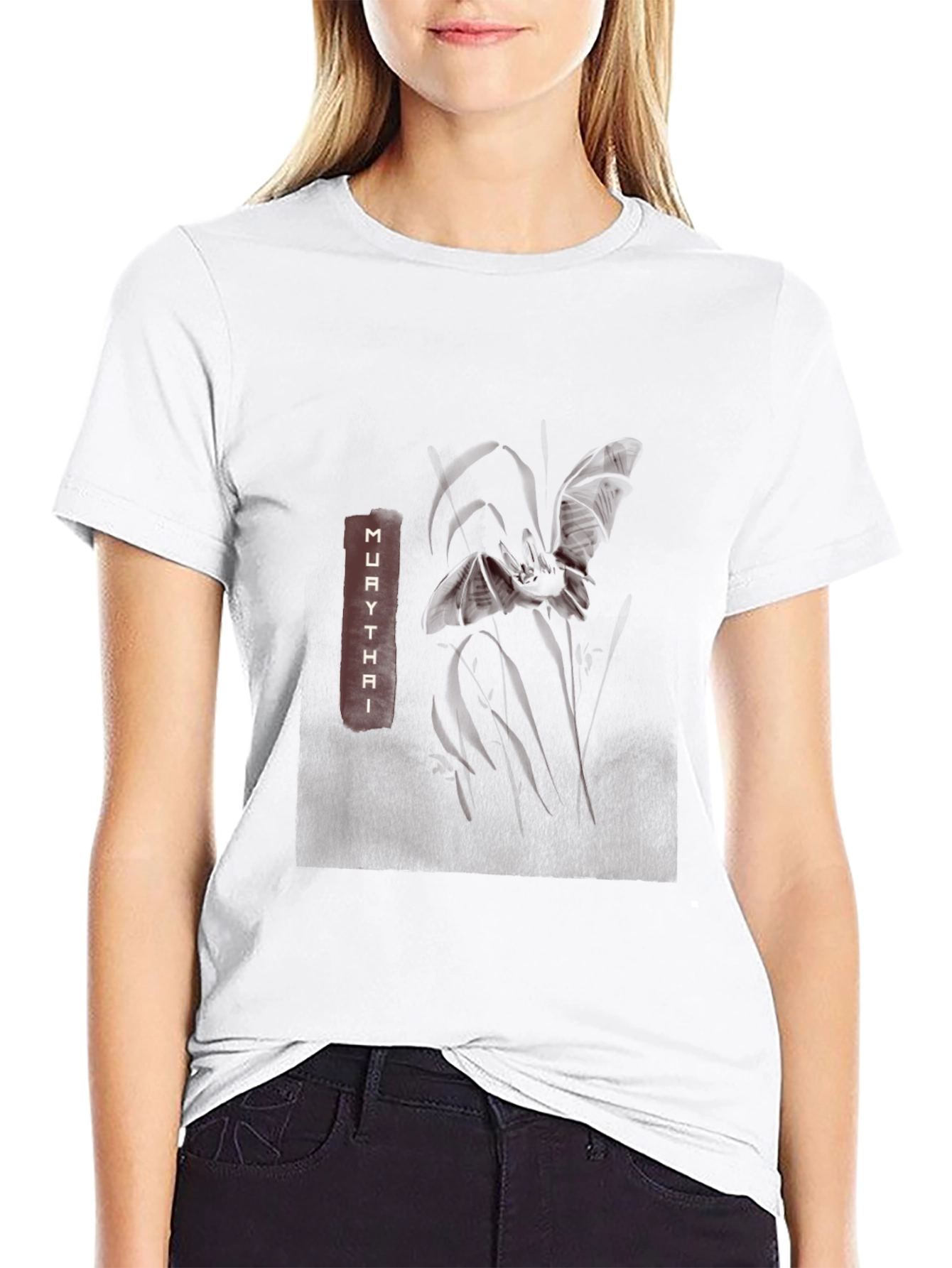 Muay Thai Graphic Print Black T-Shirt
