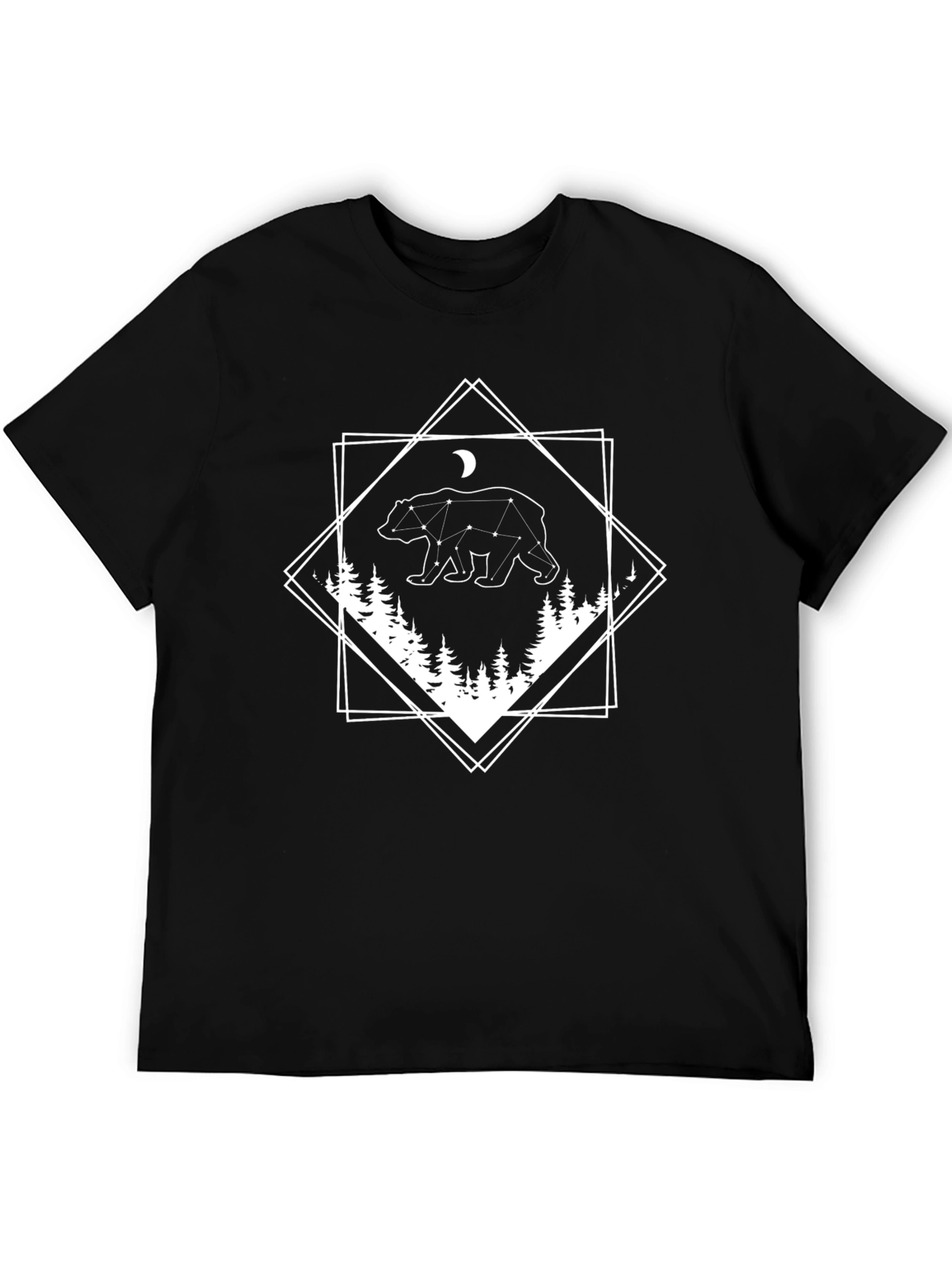 Constellation Bear Graphic Tee - Black