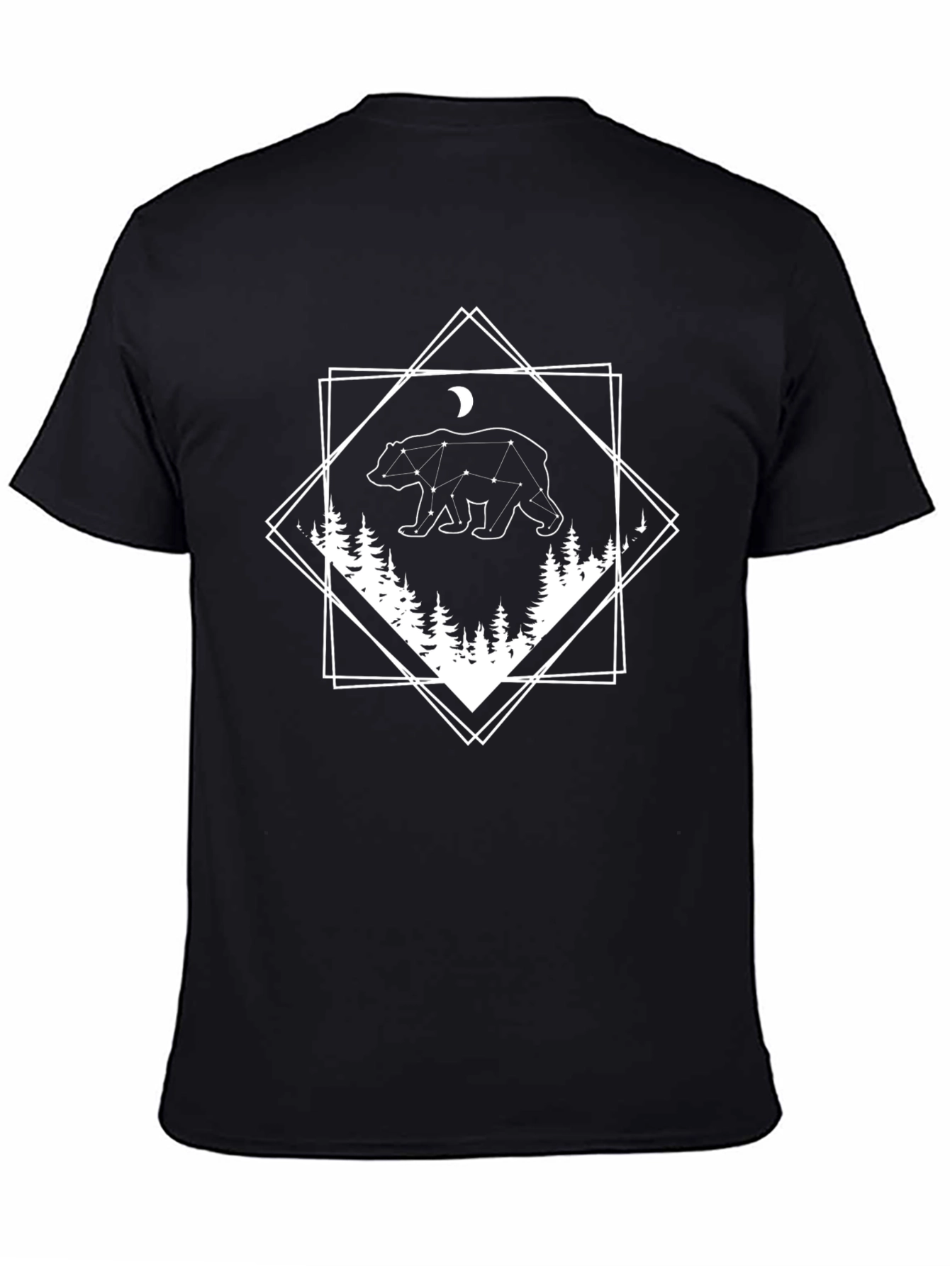 Constellation Bear Graphic Tee - Black
