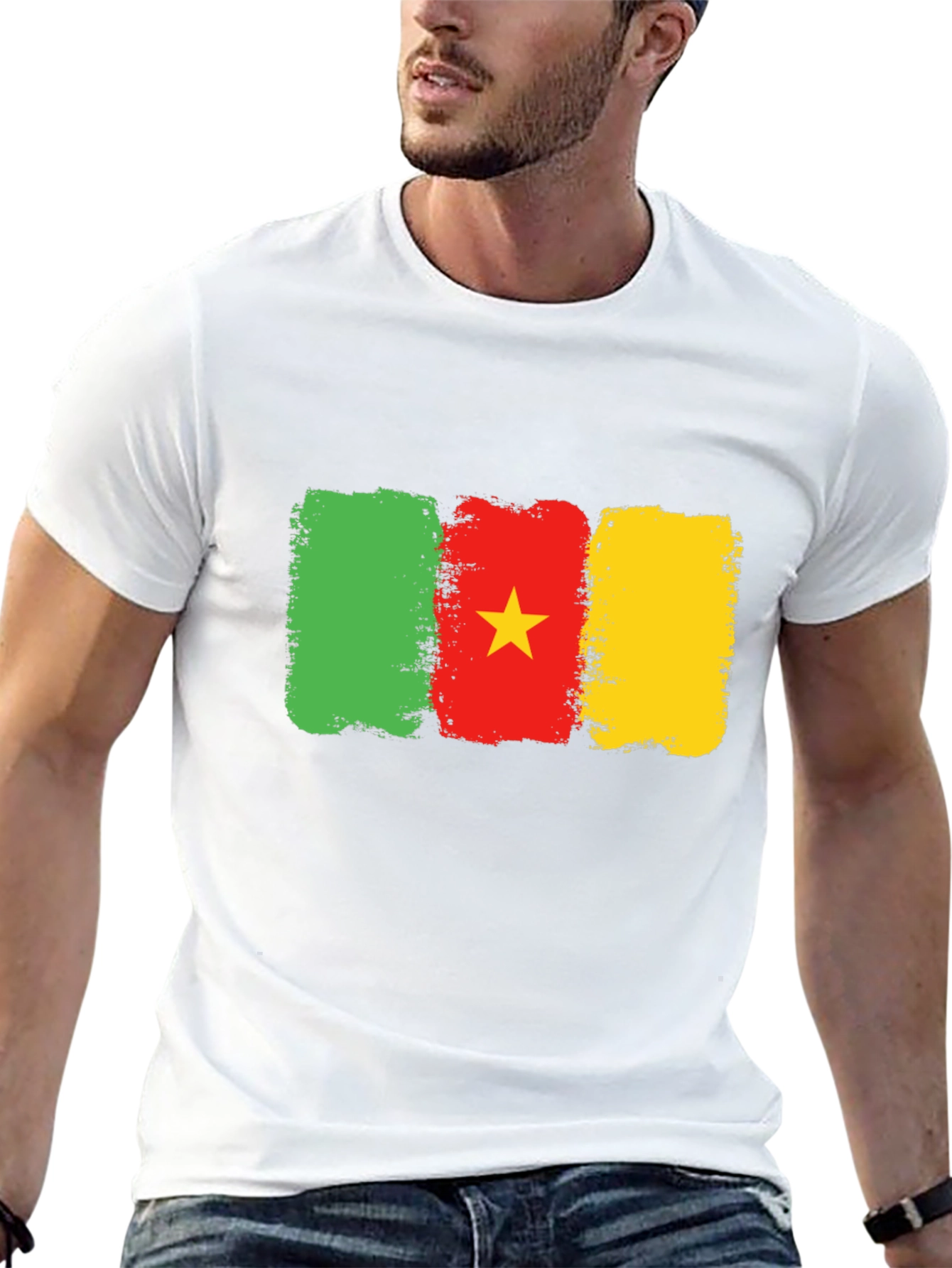 Cameroon Flag T-Shirt: Green Red & Yellow Graphic Tee