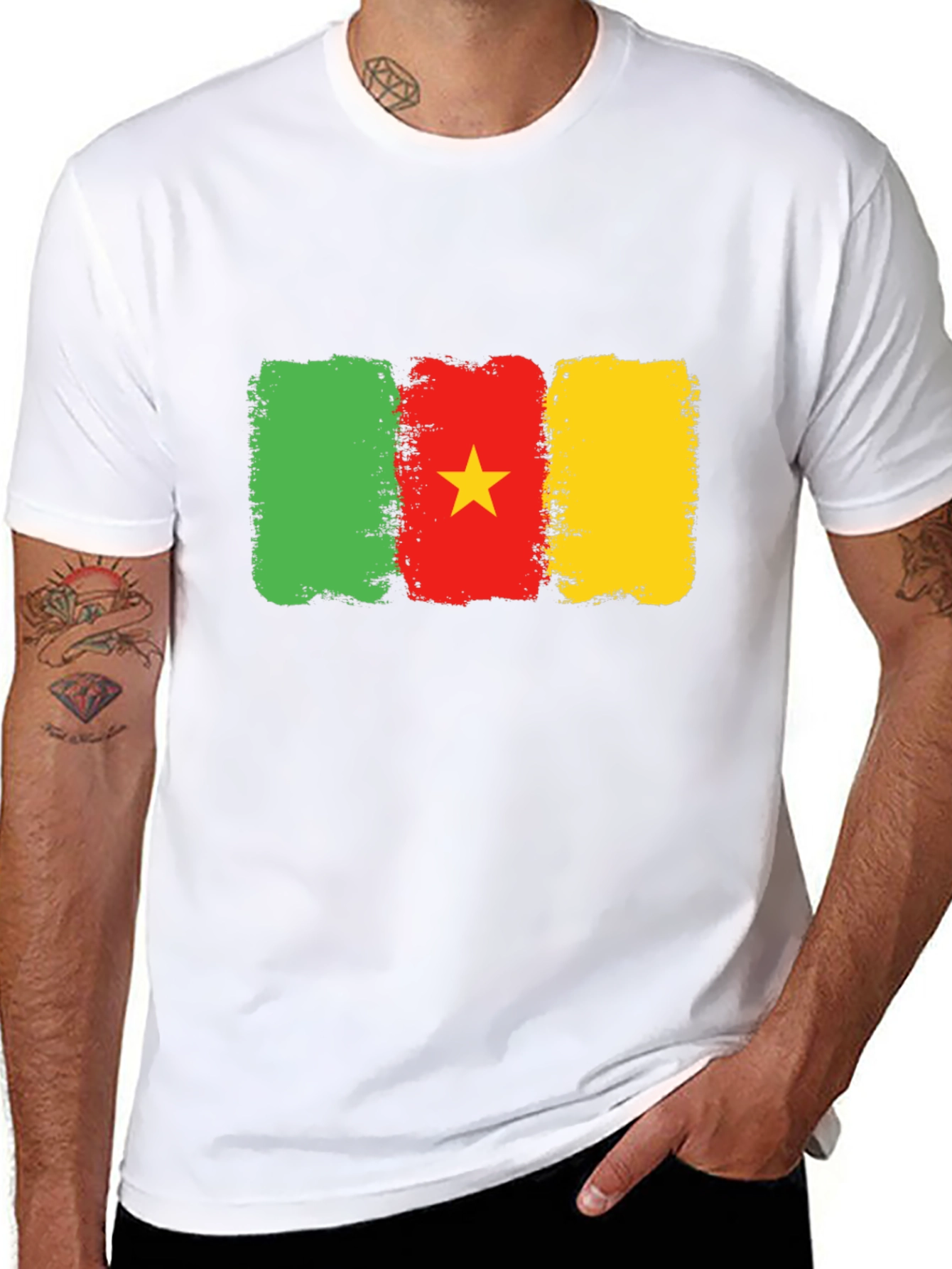 Cameroon Flag T-Shirt: Green Red & Yellow Graphic Tee