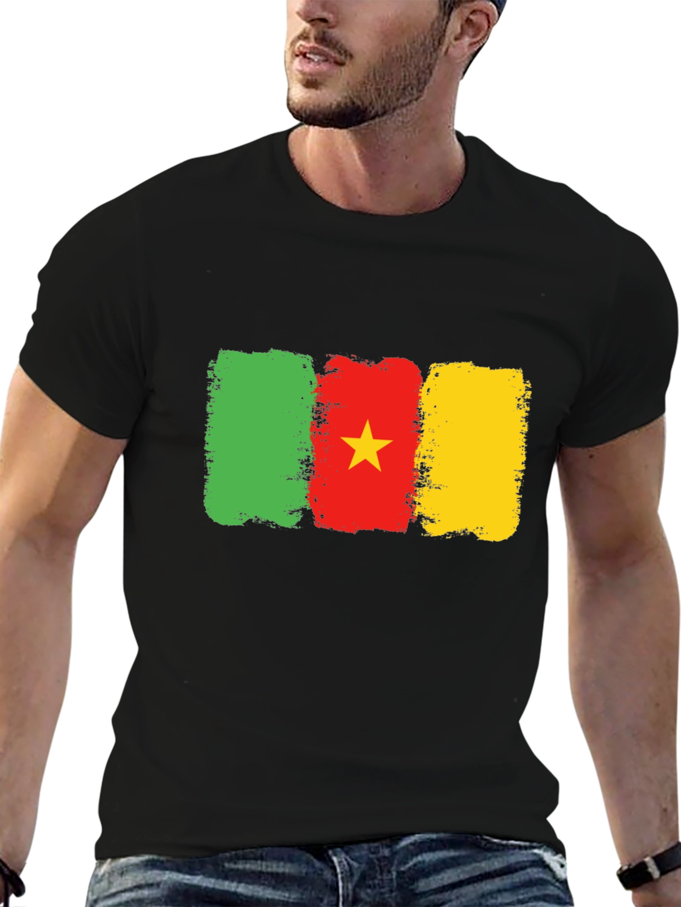 Cameroon Flag T-Shirt: Green Red & Yellow Graphic Tee