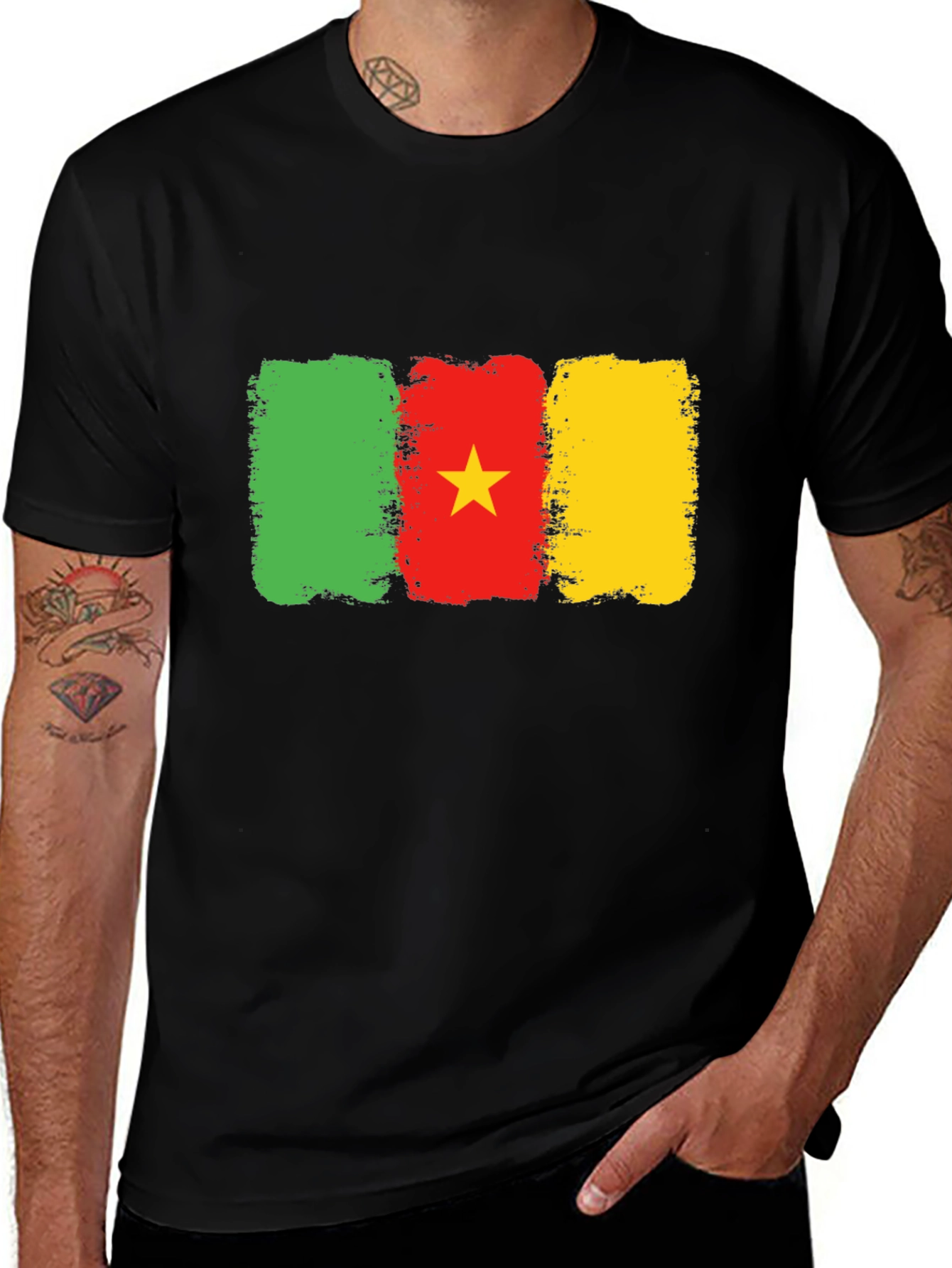 Cameroon Flag T-Shirt: Green Red & Yellow Graphic Tee