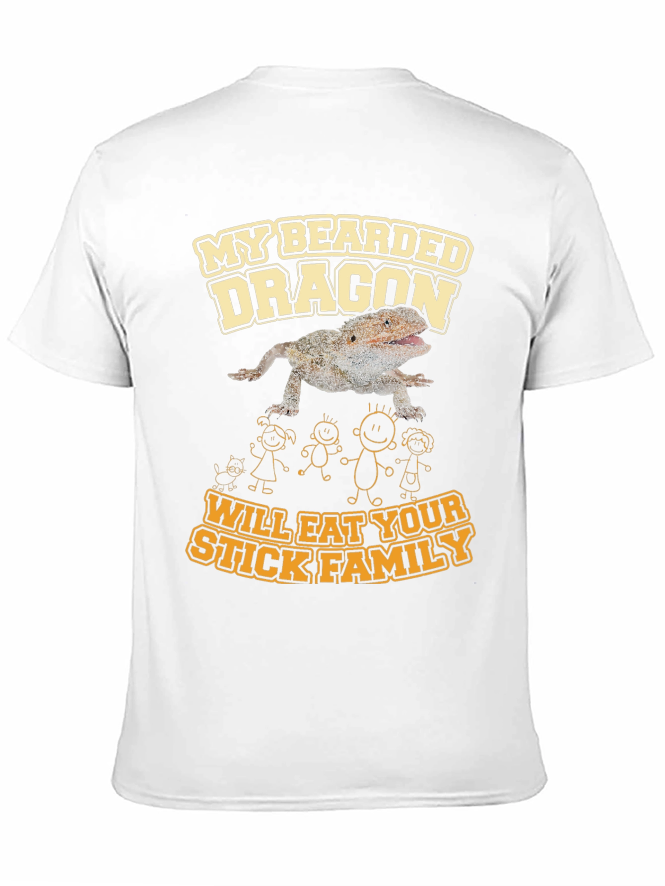Bearded Dragon Eats Stick Family T-Shirt