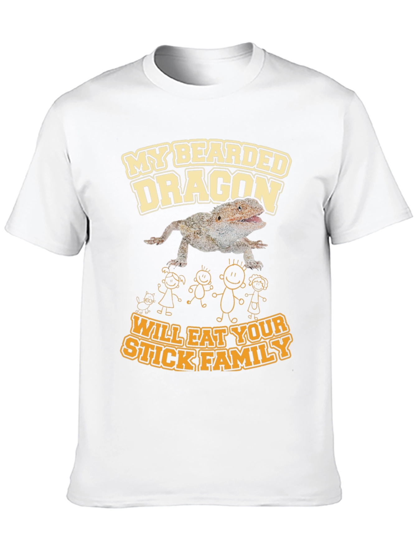 Bearded Dragon Eats Stick Family T-Shirt