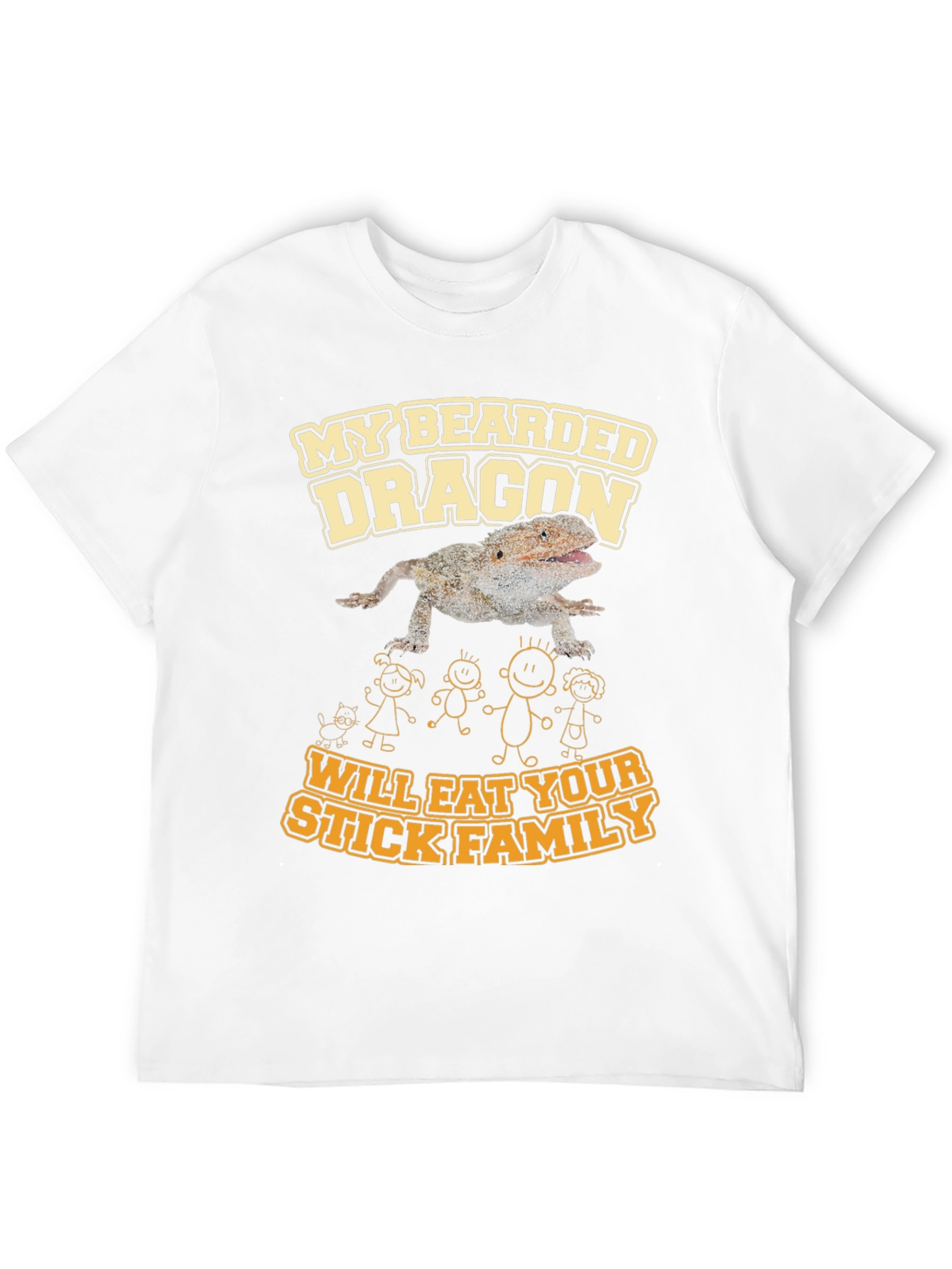 Bearded Dragon Eats Stick Family T-Shirt