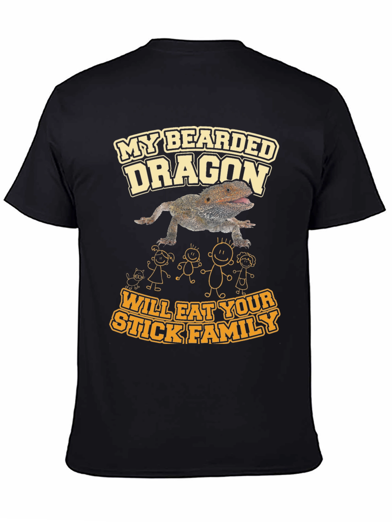 Bearded Dragon Eats Stick Family T-Shirt