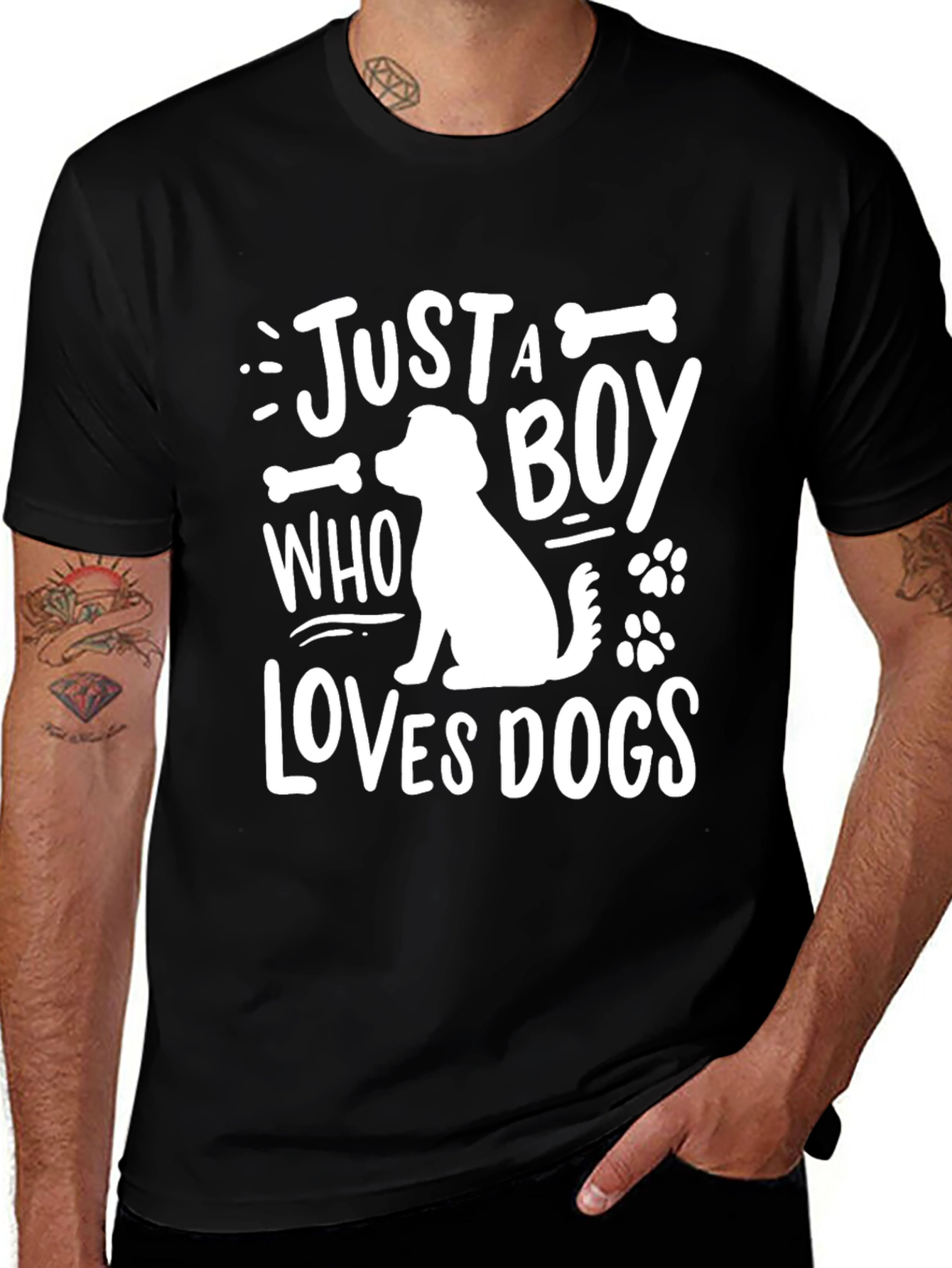 Just A Boy Who Loves Dogs Graphic Tee