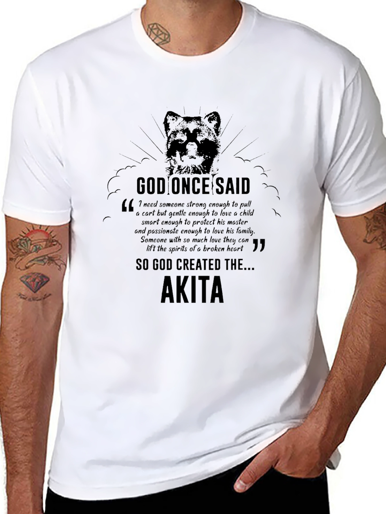 God Created the Akita T-Shirt